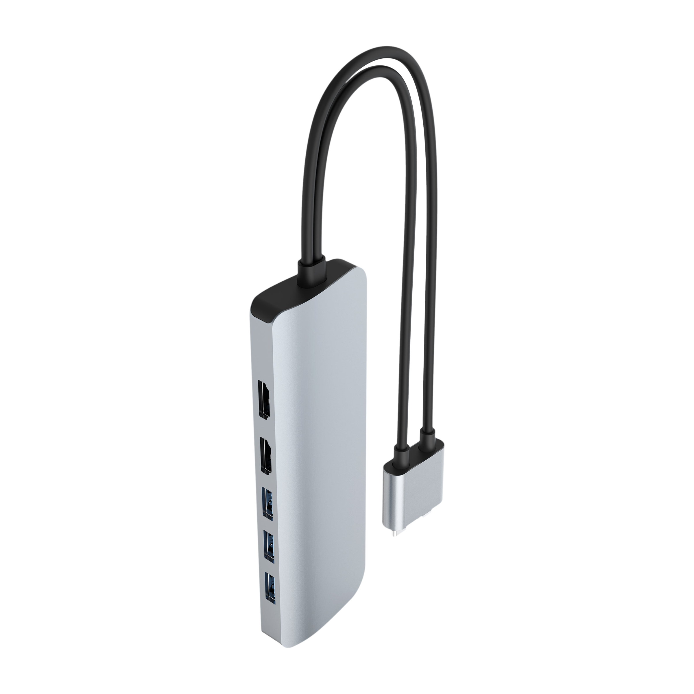 HYPERDRIVE VIPER 10-in-2 USB 3.0 Type C to USB 3.0 Type C, HDMI Type A, 3.5mm Stereo, USB 3.0 Type A, LAN Port, SD Card Slot, MicroSD Card Slot USB Hub (Pass-Through Charging, Space Grey)_1