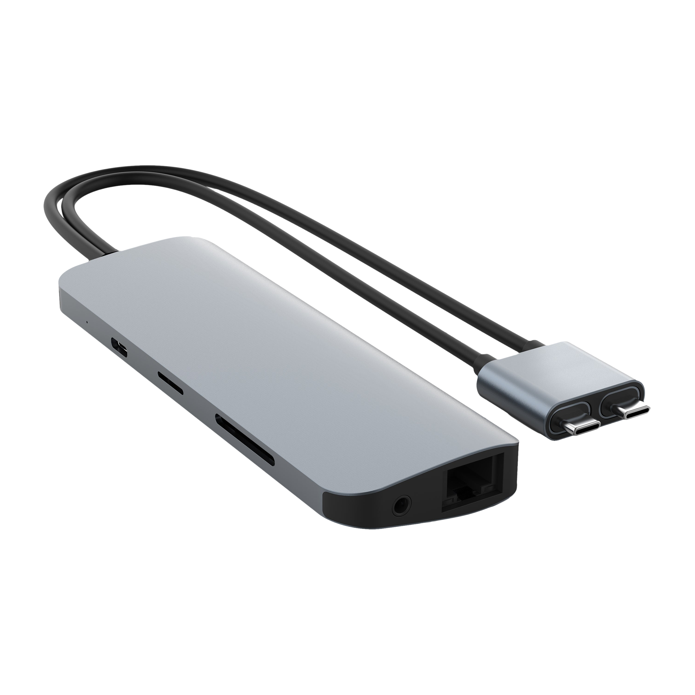 HYPERDRIVE VIPER 10-in-2 USB 3.0 Type C to USB 3.0 Type C, HDMI Type A, 3.5mm Stereo, USB 3.0 Type A, LAN Port, SD Card Slot, MicroSD Card Slot USB Hub (Pass-Through Charging, Space Grey)_3
