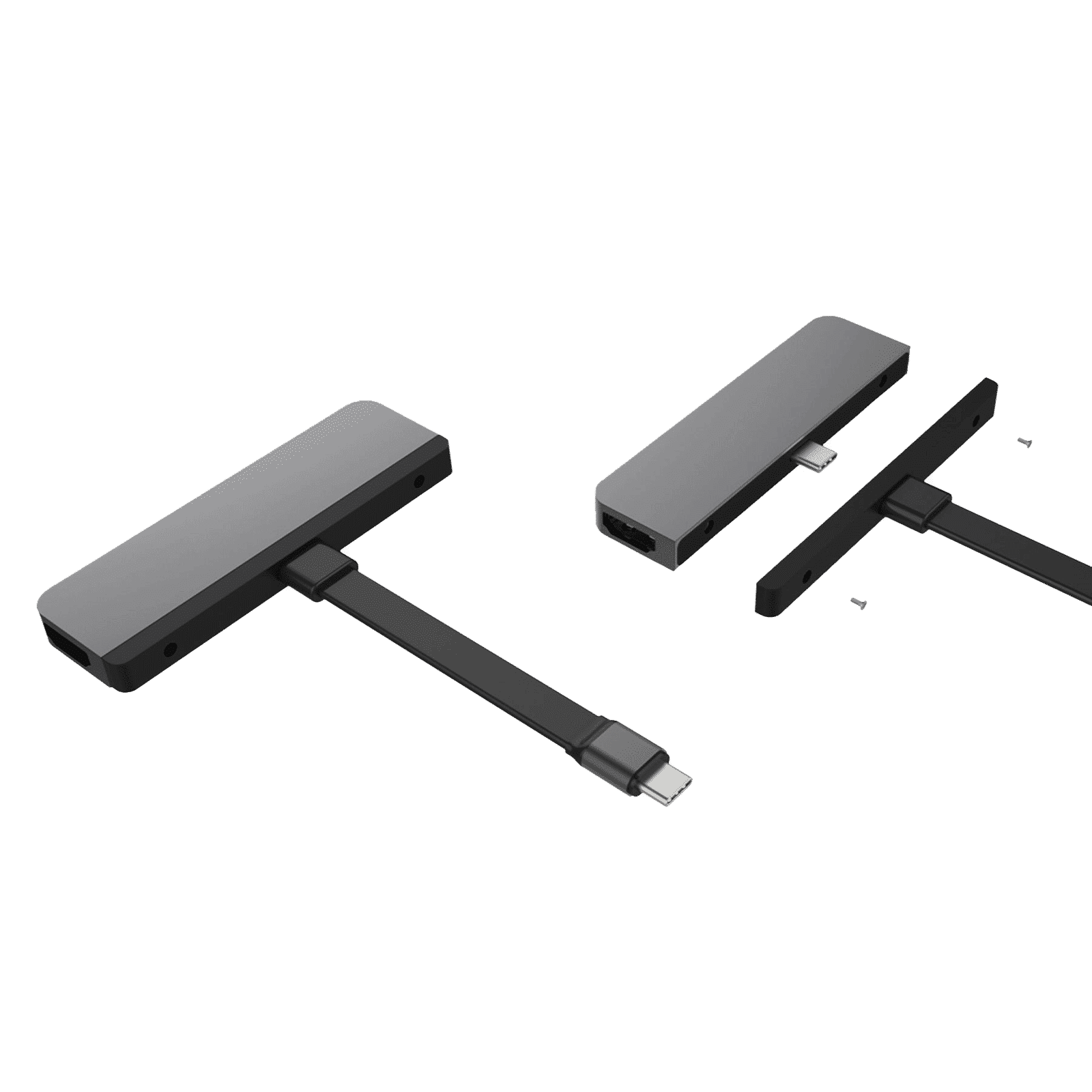 HYPERDRIVE 6-in-1 USB 3.2 Type C to USB 3.0 Type C, USB 3.1 Type A, HDMI Type A, SD Card Slot, MicroSD Card Slot, 3.5mm Stereo USB Hub (Pass-Through Charging, Space Grey)_3