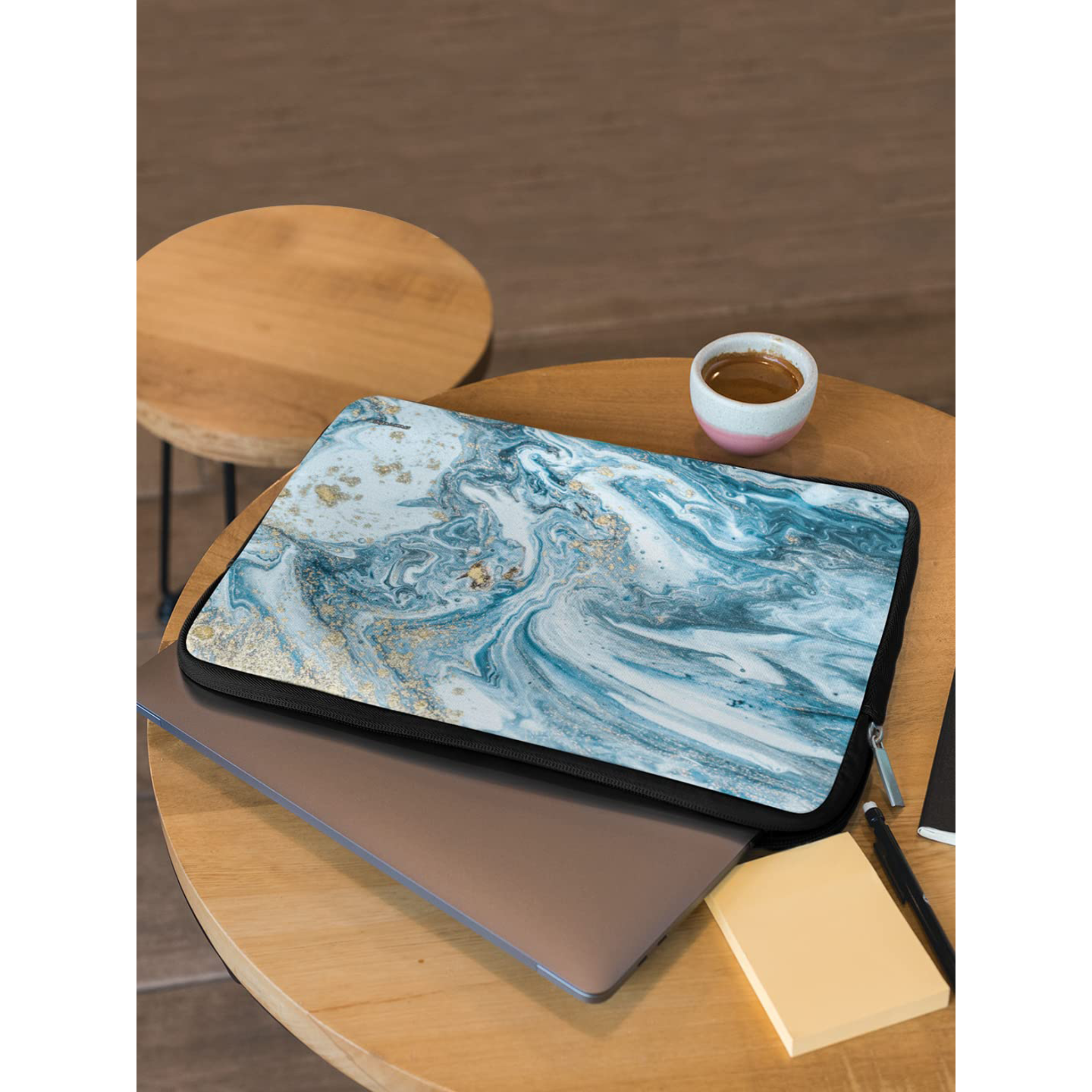 macmerise Marble Neoprene Laptop Sleeve for 15 Inch Laptop (Water Resistant, Blue Macubus)_5