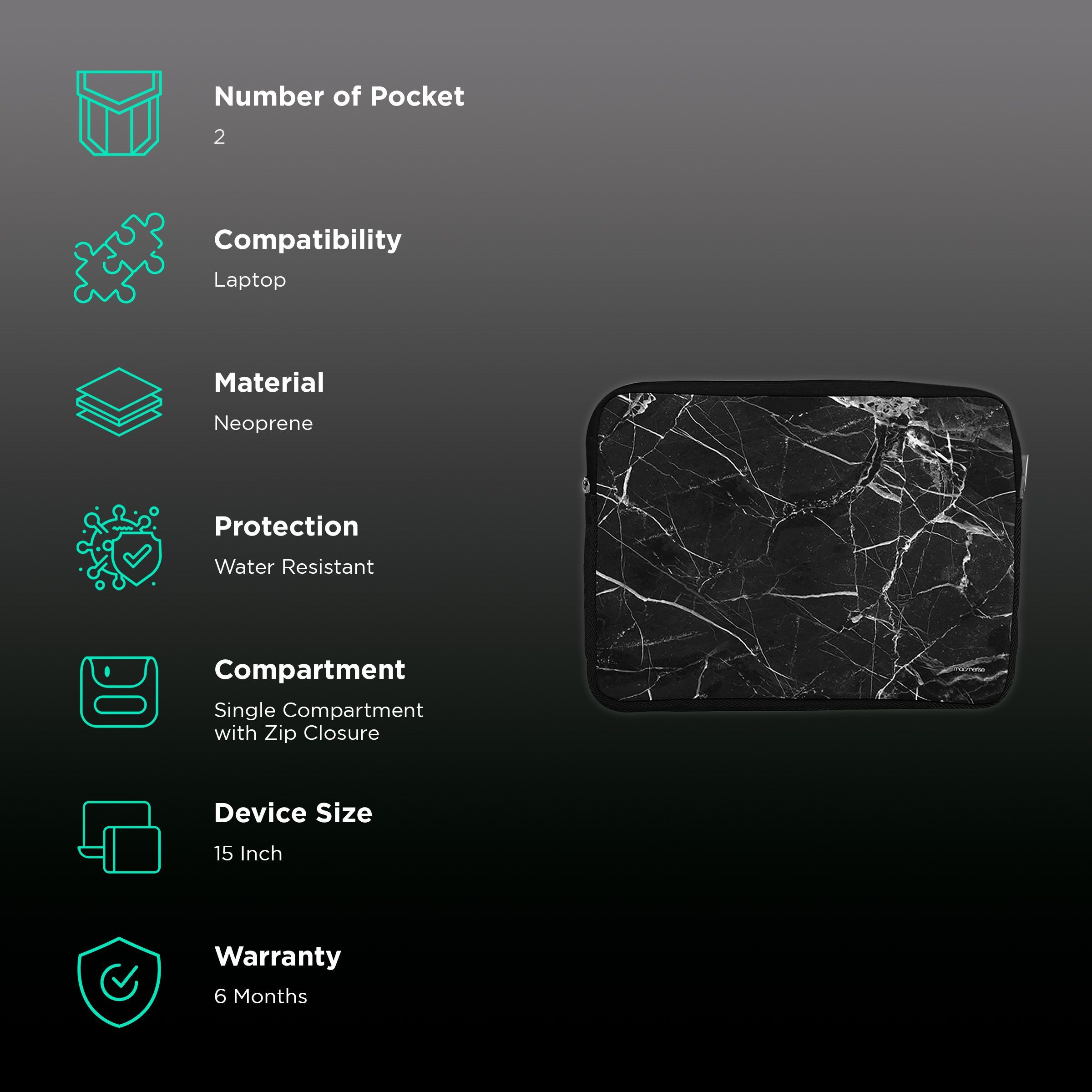macmerise Marble Neoprene Laptop Sleeve for 15 Inch Laptop (Water Resistant, Noir Belge) macmerise Marble Neoprene Laptop Sleeve for 15 Inch Laptop (Water Resistant, Noir Belge)_2