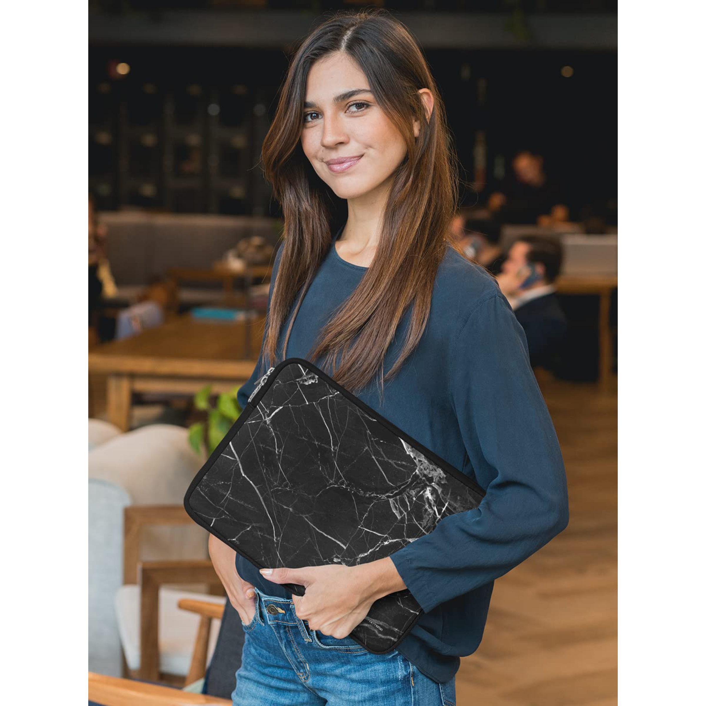 macmerise Marble Neoprene Laptop Sleeve for 15 Inch Laptop (Water Resistant, Noir Belge) macmerise Marble Neoprene Laptop Sleeve for 15 Inch Laptop (Water Resistant, Noir Belge)_4