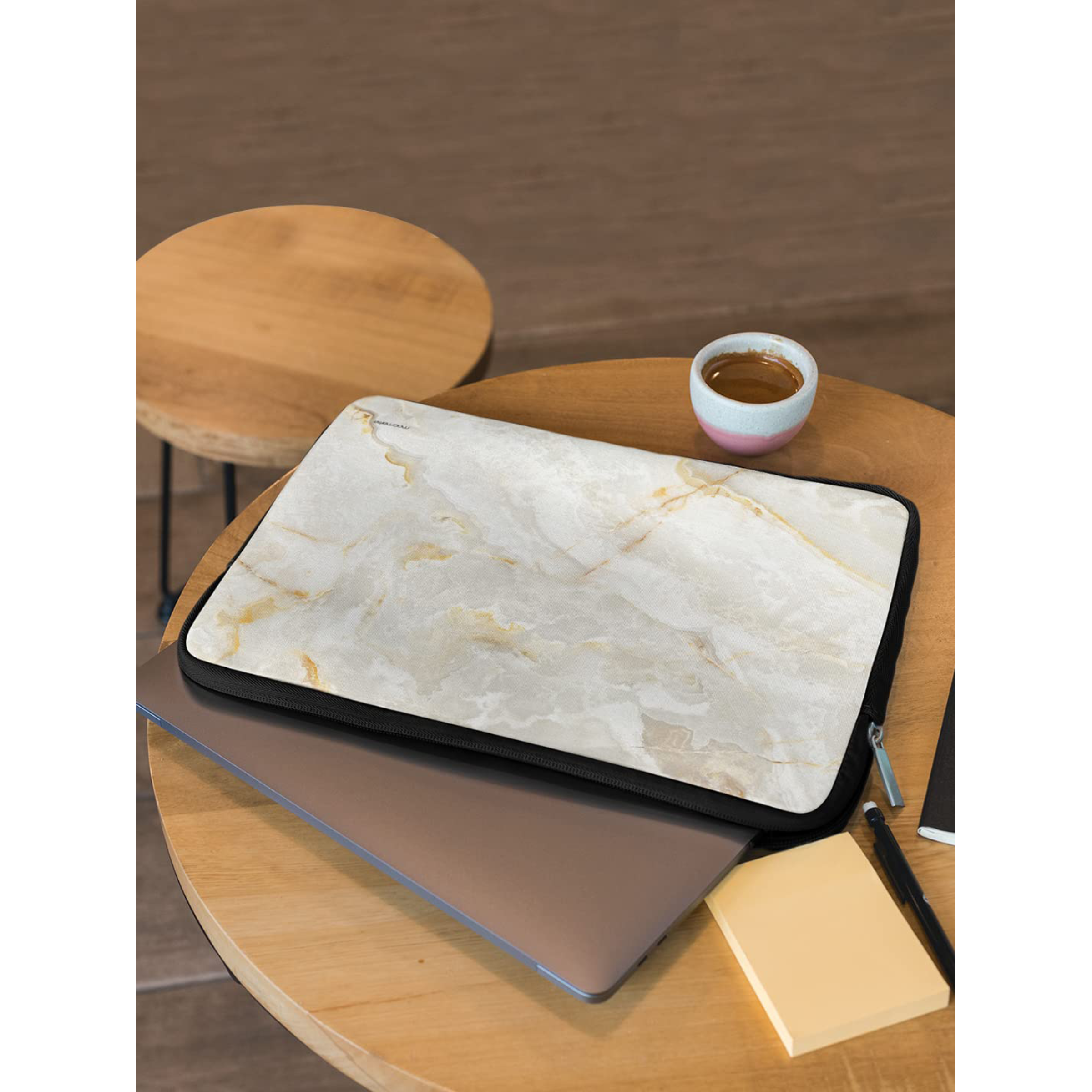 macmerise Marble Neoprene Laptop Sleeve for 15 Inch Laptop (Water Resistant, Creama Marfil)_5