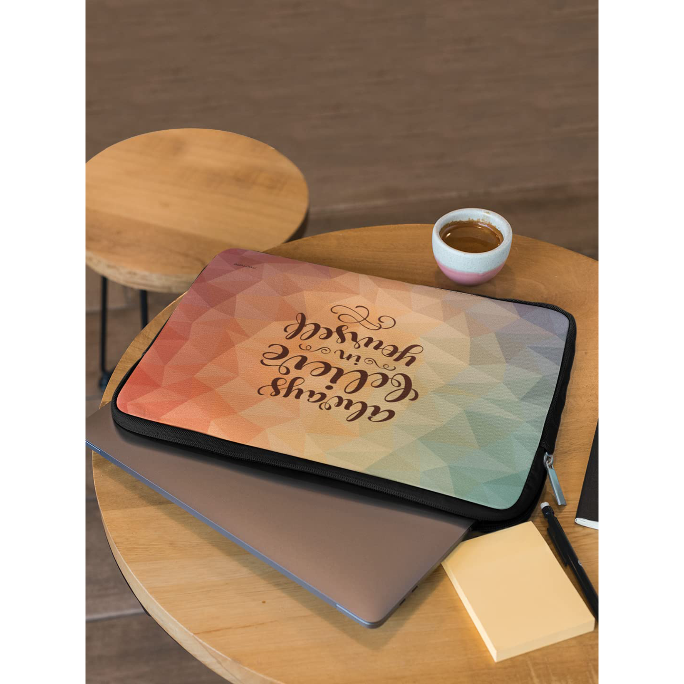 macmerise Believe in yourself Neoprene Laptop Sleeve for 15 Inch Laptop (Water Resistant, Multi Color)_6