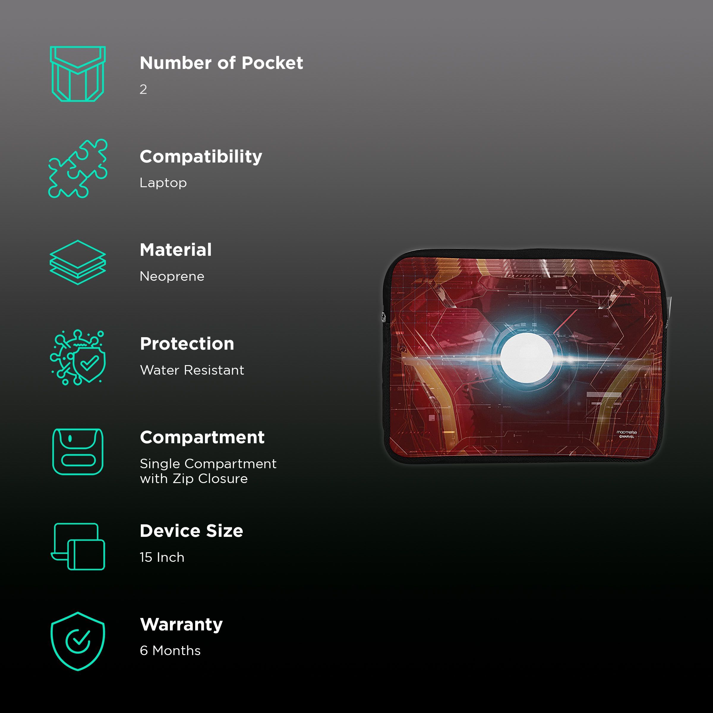 macmerise Suit of Armour Neoprene Laptop Sleeve for 15 Inch Laptop (Water Resistant, Multi Color) macmerise Suit of Armour Neoprene Laptop Sleeve for 15 Inch Laptop (Water Resistant, Multi Color)_2