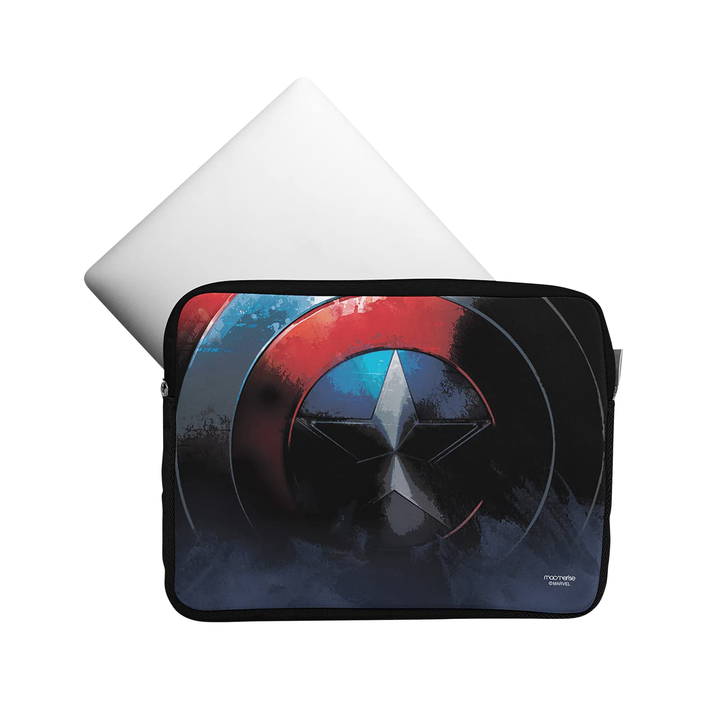 macmerise Grunge Cap Shield Neoprene Laptop Sleeve for 15 Inch Laptop (Water Resistant, Multi Color)_1