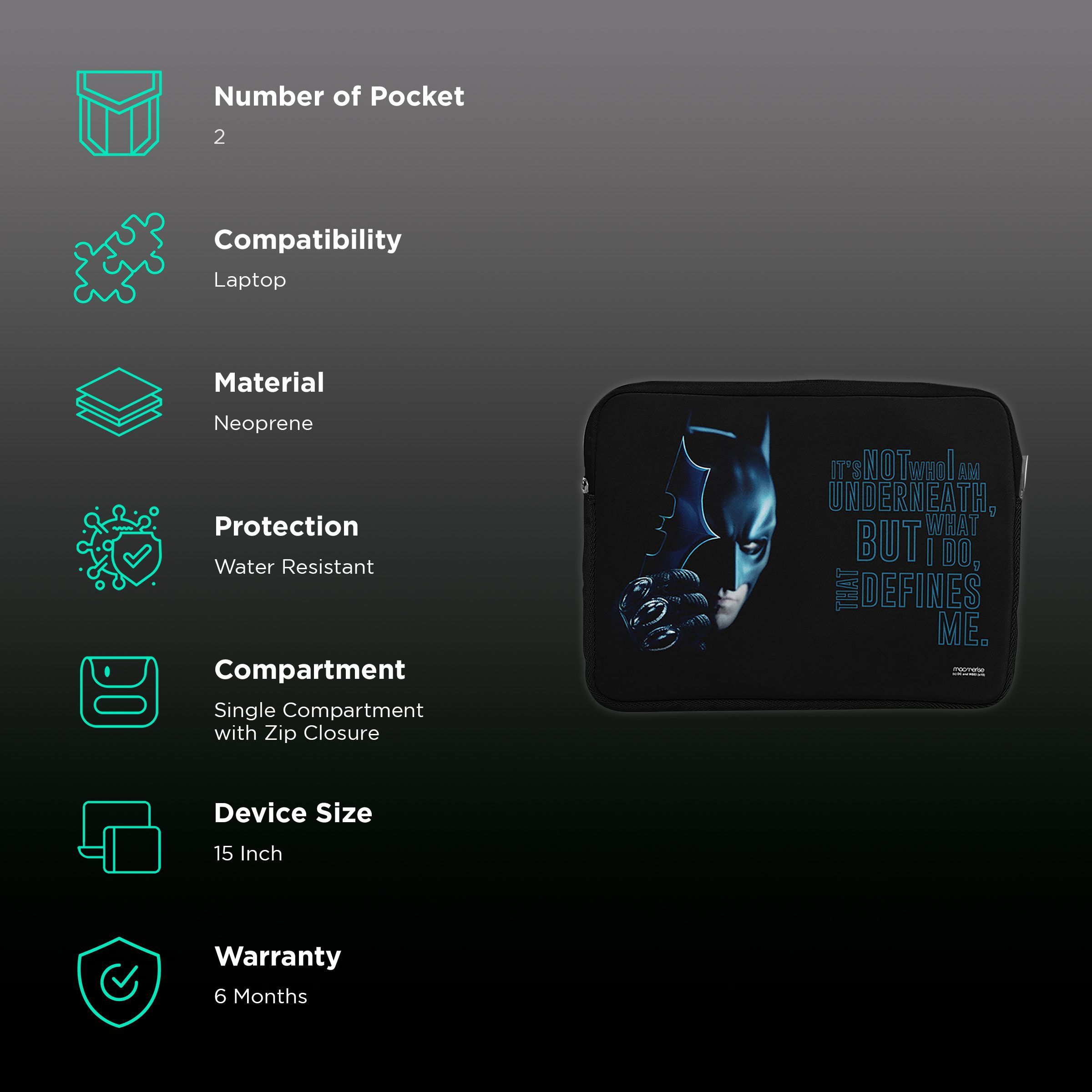 macmerise Being Batman Neoprene Laptop Sleeve for 15 Inch Laptop (Water Resistant, Multi Color) macmerise Being Batman Neoprene Laptop Sleeve for 15 Inch Laptop (Water Resistant, Multi Color)_2