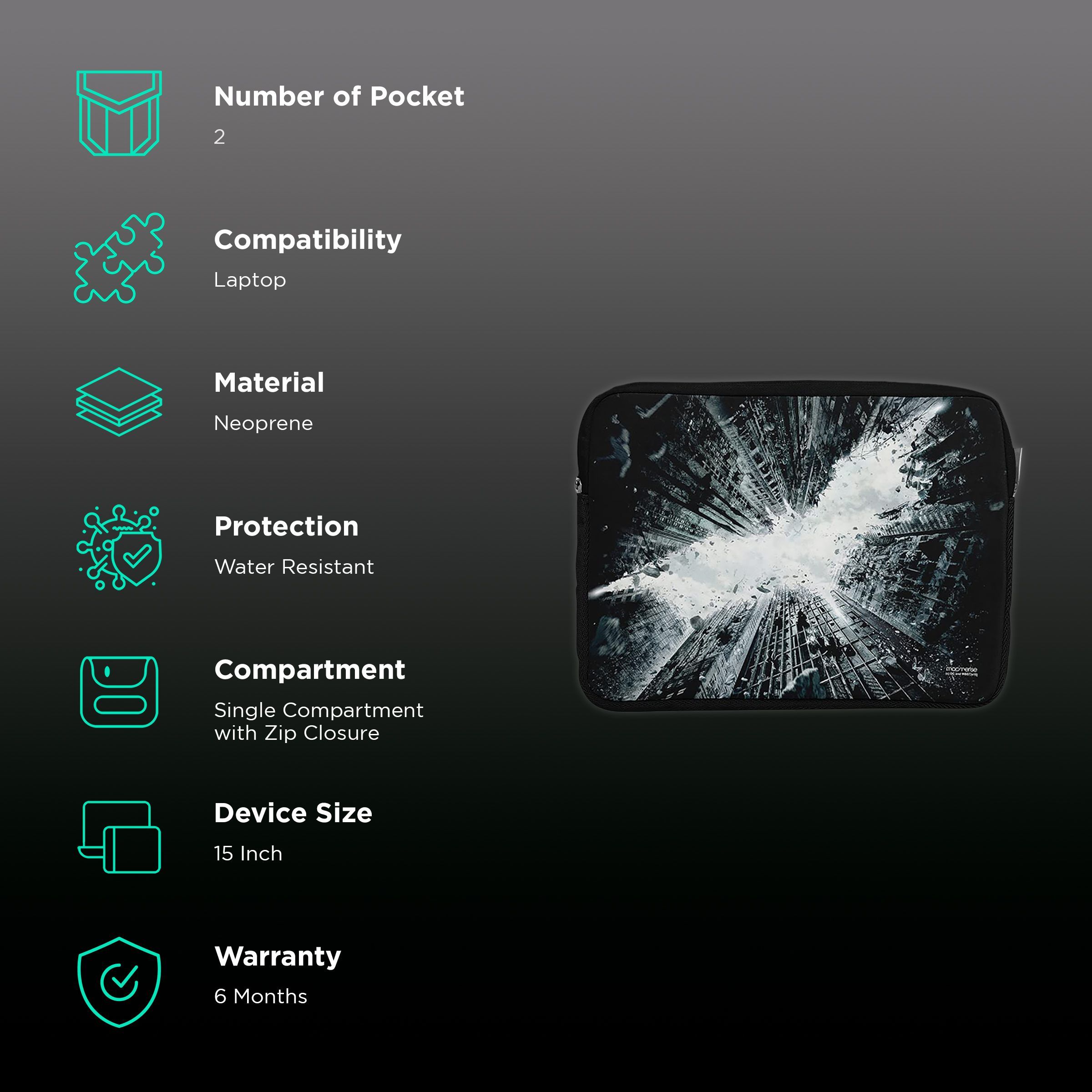 macmerise God of Gotham Neoprene Laptop Sleeve for 15 Inch Laptop (Water Resistant, Multi Color) macmerise God of Gotham Neoprene Laptop Sleeve for 15 Inch Laptop (Water Resistant, Multi Color)_2