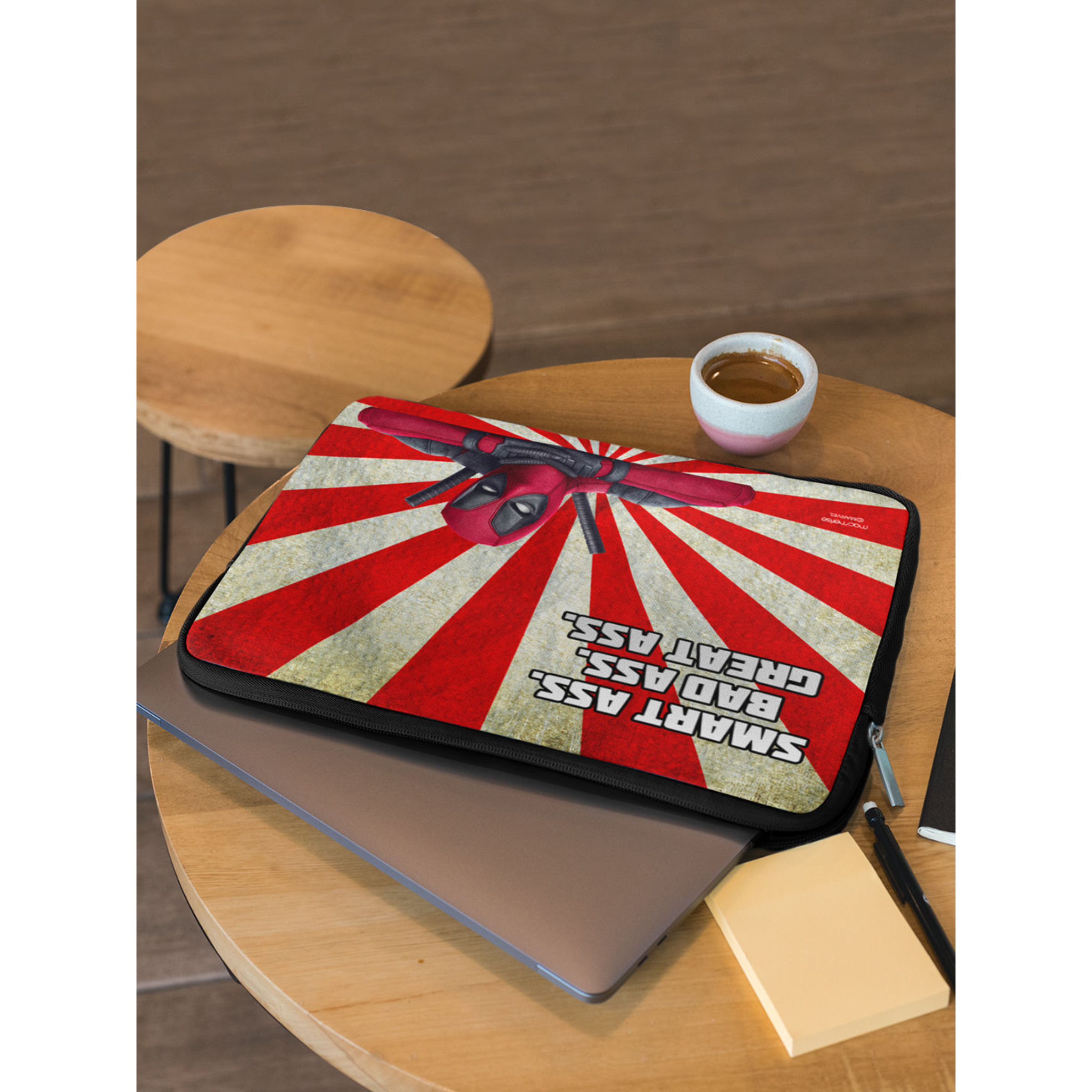 macmerise Smart Ass Deadpool Neoprene Laptop Sleeve for 15 Inch Laptop (Water Resistant, Multi Color)_5
