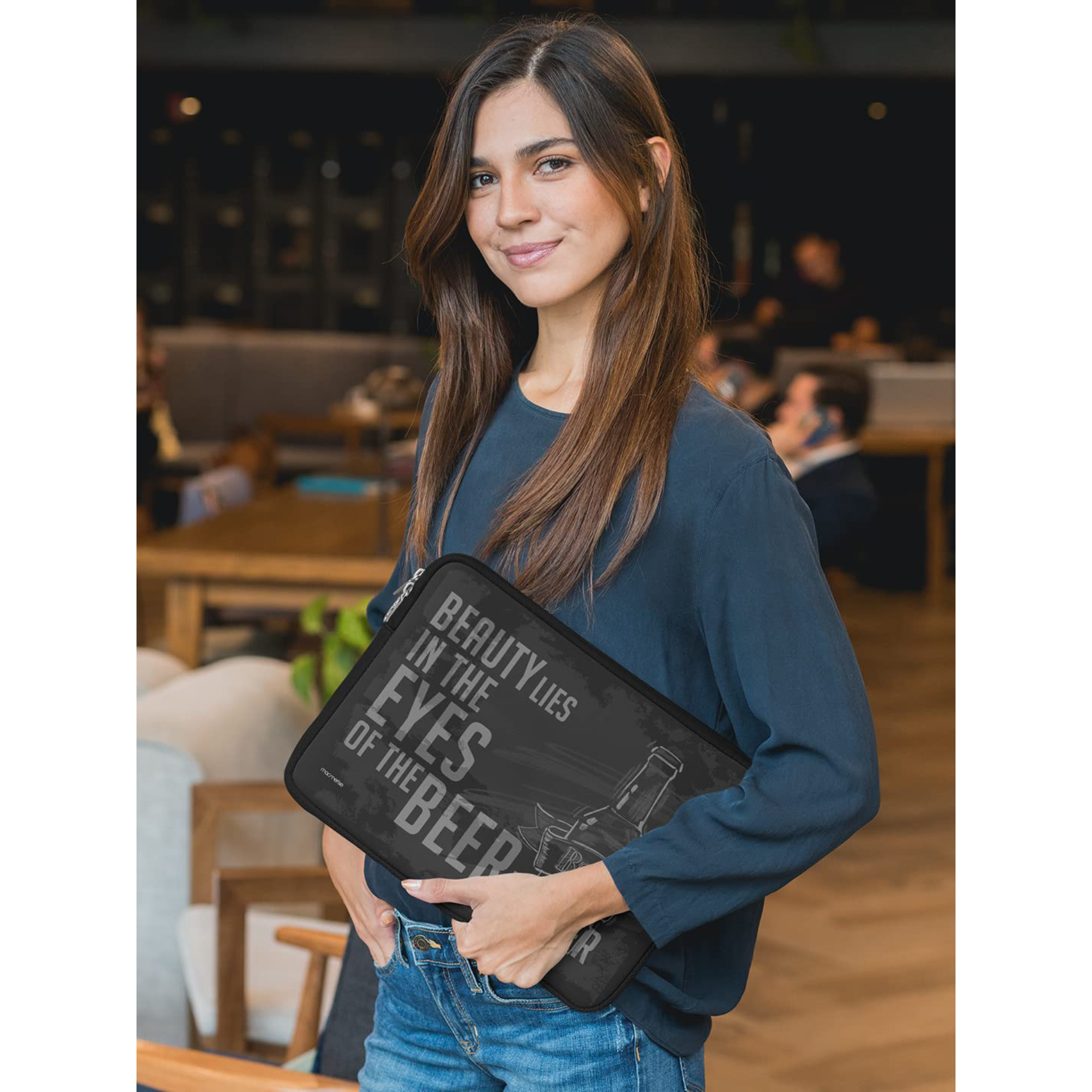 macmerise Beer Holder Neoprene Laptop Sleeve for 15 Inch Laptop (Water Resistant, Multi Color)_4