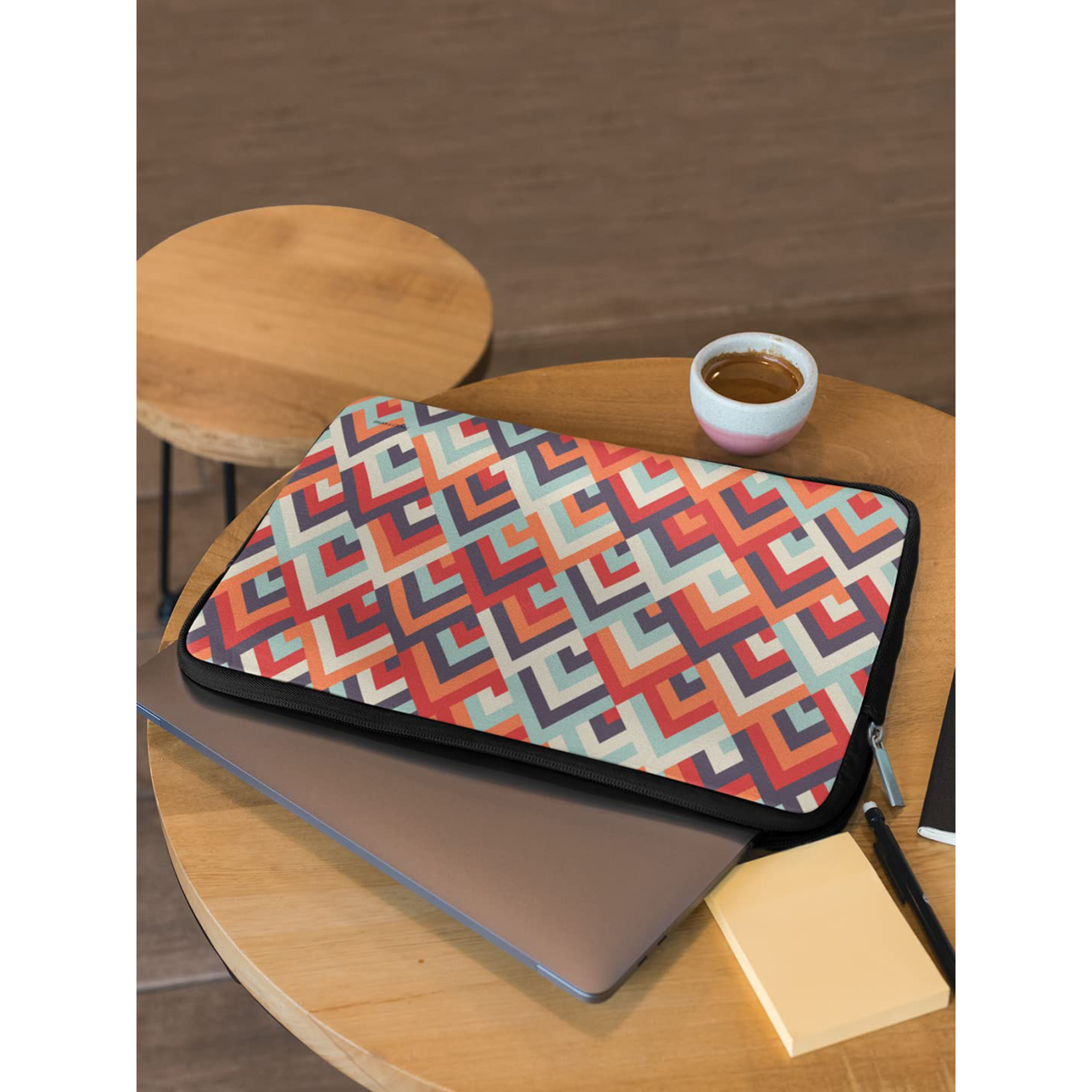 macmerise Symmetric Cheveron Neoprene Laptop Sleeve for 15 Inch Laptop (Water Resistant, Multi Color)_5