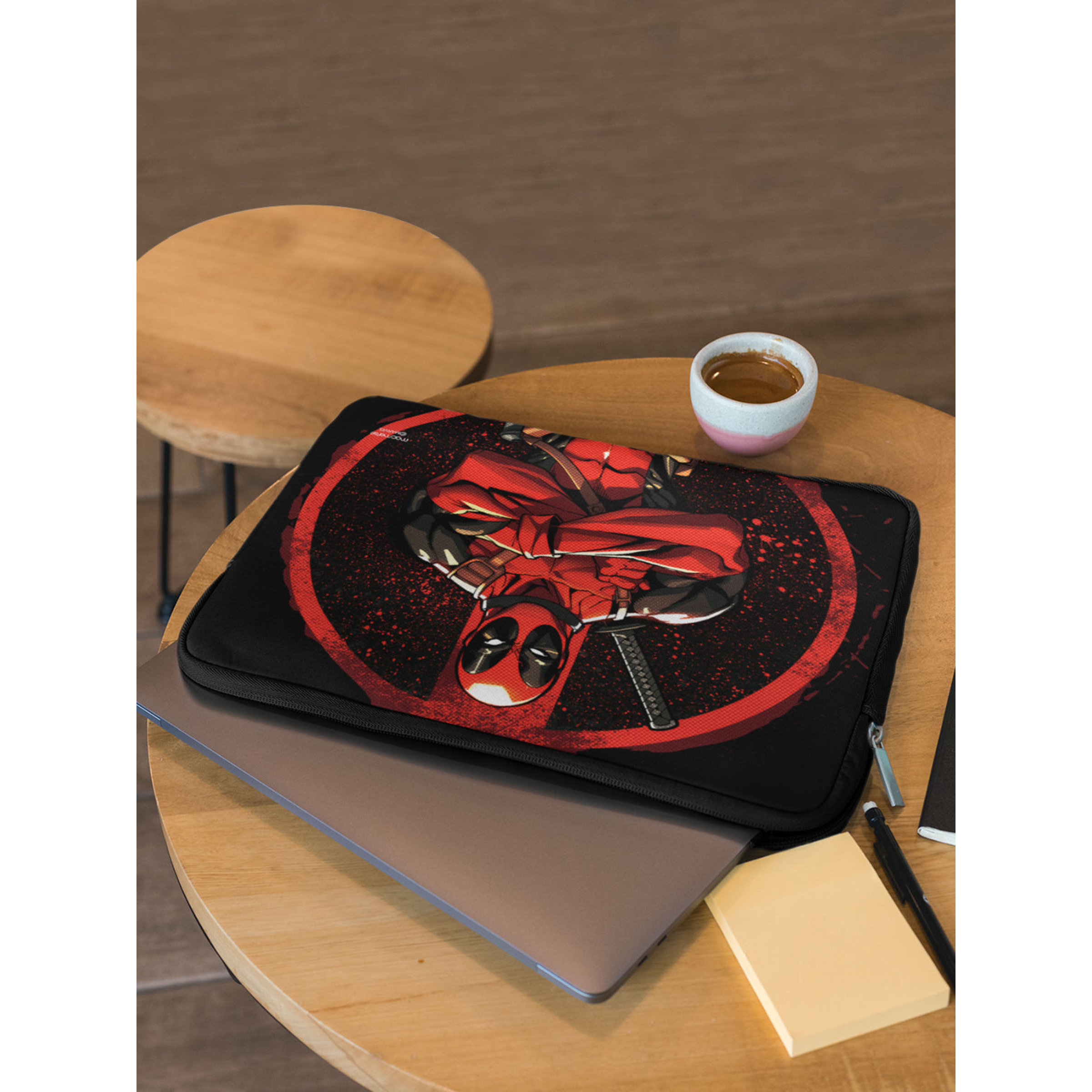 macmerise Deadpool Stance Neoprene Laptop Sleeve for 15 Inch Laptop (Water Resistant, Multi Color)_6