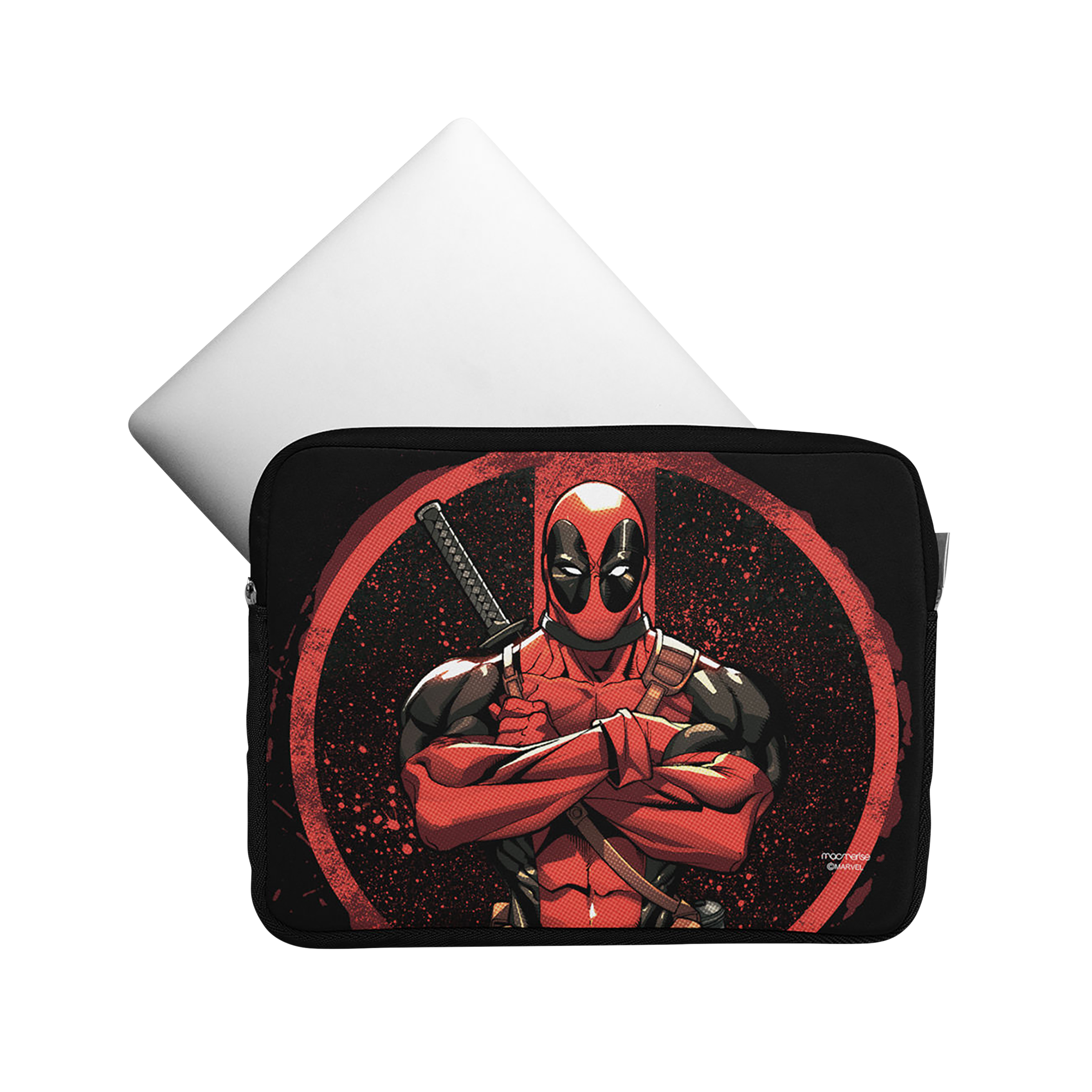 macmerise Deadpool Stance Neoprene Laptop Sleeve for 15 Inch Laptop (Water Resistant, Multi Color)_7