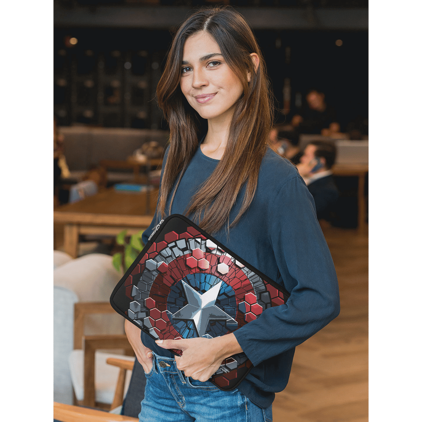 macmerise Hex Shield Neoprene Laptop Sleeve for 15 Inch Laptop (Water Resistant, Multi Color)_4