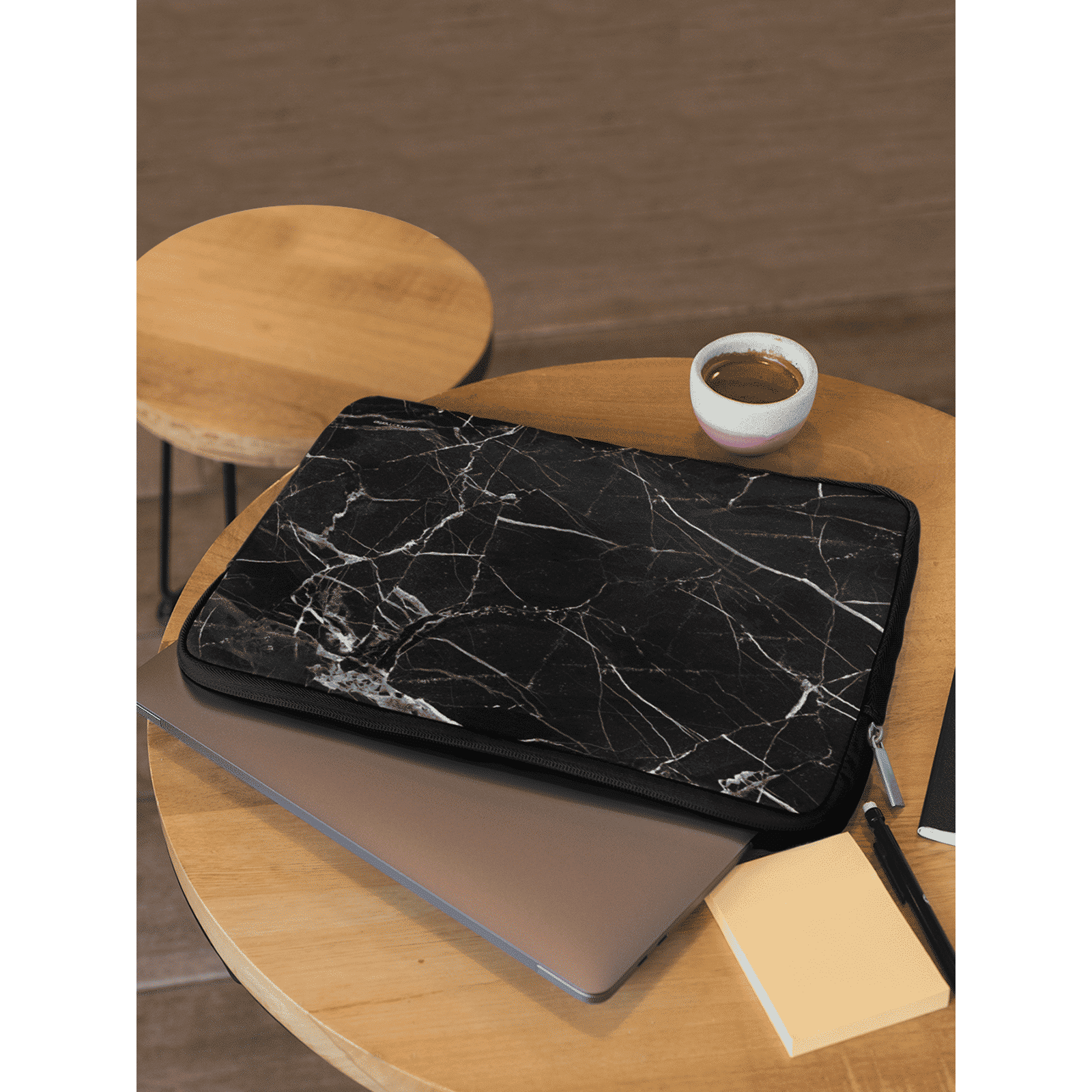 macmerise Marble Neoprene Laptop Sleeve for 13 Inch Laptop (Water Resistant, Noir Belge)_6