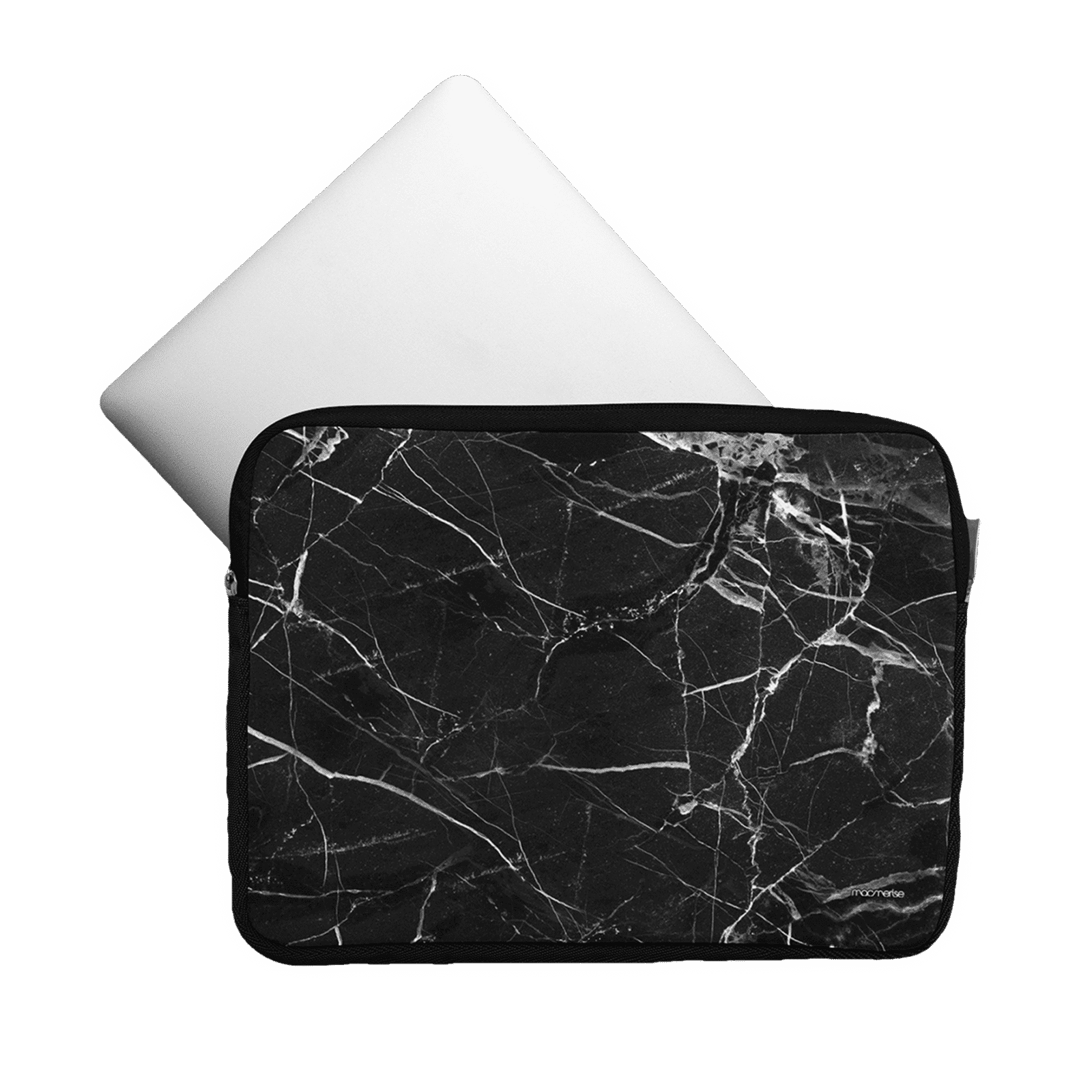 macmerise Marble Neoprene Laptop Sleeve for 13 Inch Laptop (Water Resistant, Noir Belge)_7