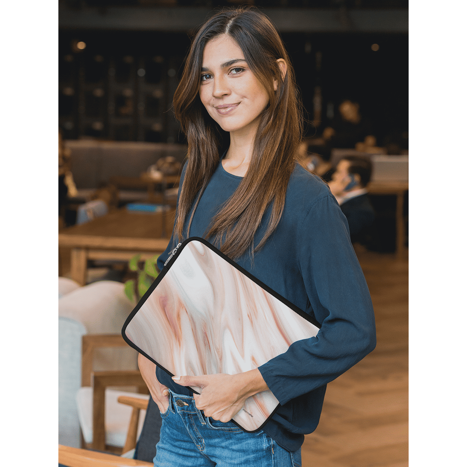 macmerise Marble Neoprene Laptop Sleeve for 13 Inch Laptop (Water Resistant, Rosa Levanto)_5