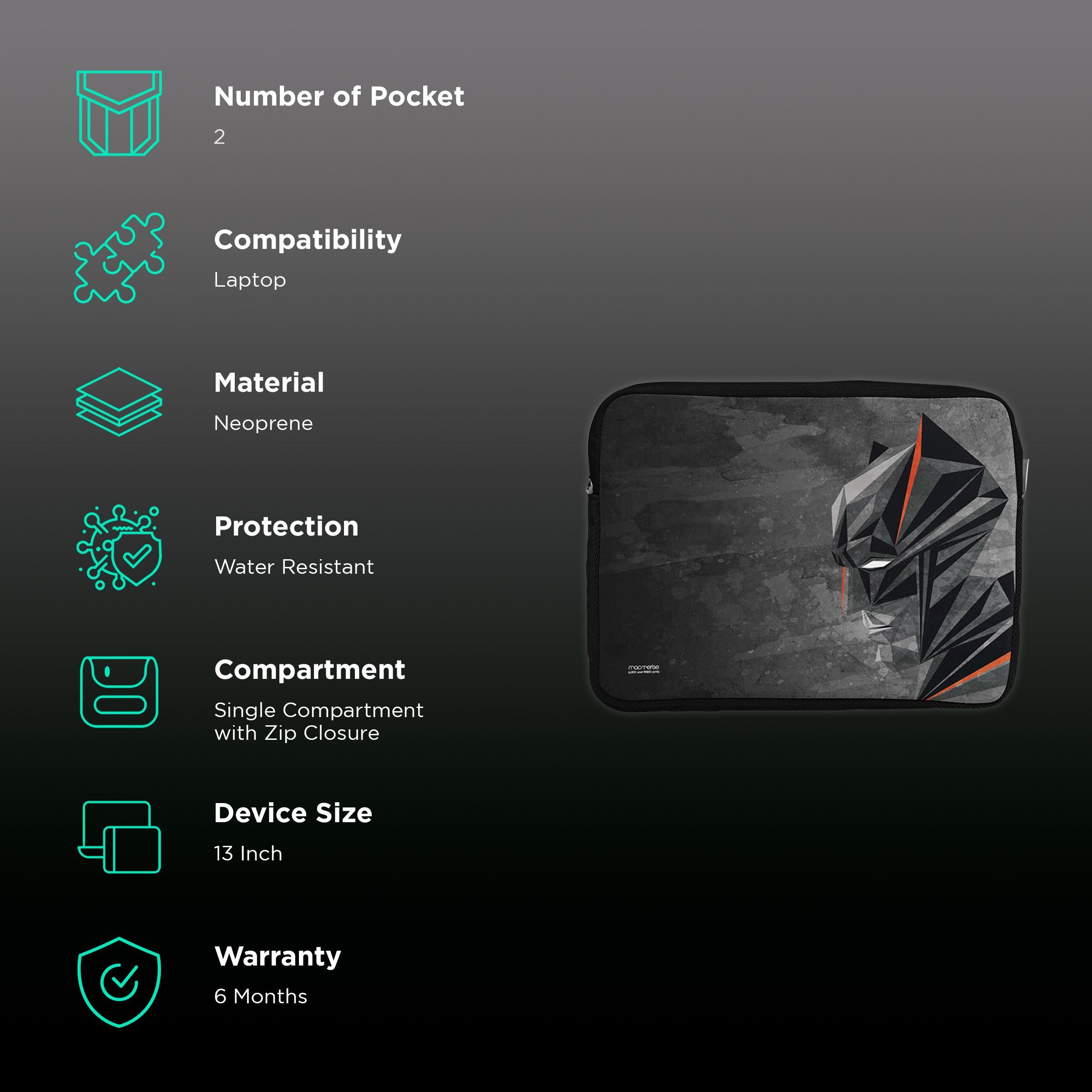 macmerise Batman Geometric Neoprene Laptop Sleeve for 13 Inch Laptop (Water Resistant, Multi Color)_2