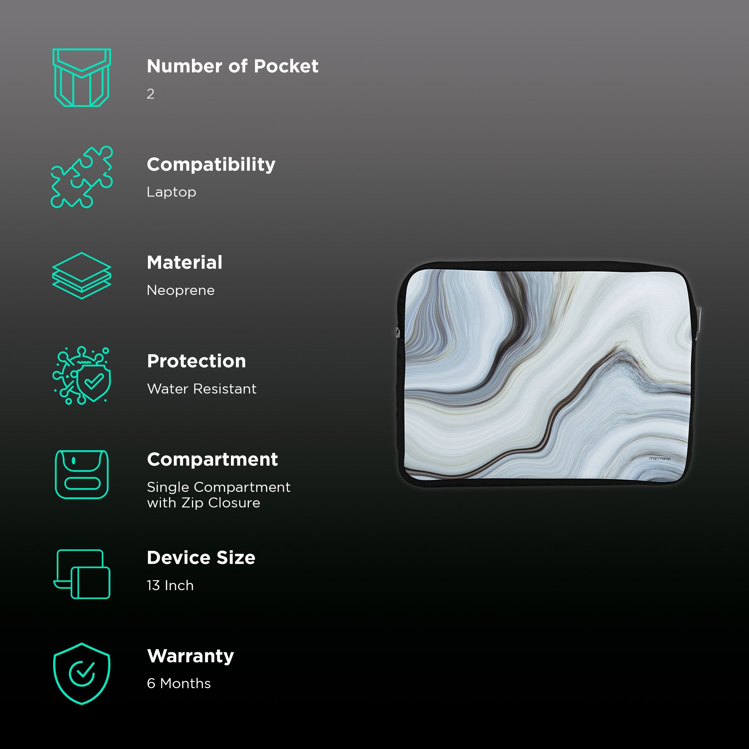 macmerise Liquid Neoprene Laptop Sleeve for 13 Inch Laptop (Water Resistant, Funk White)_2