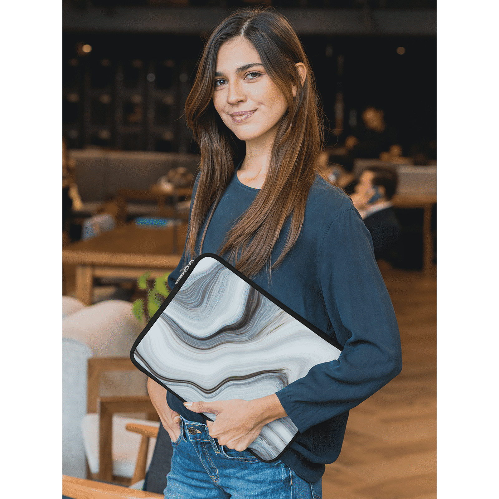 macmerise Liquid Neoprene Laptop Sleeve for 13 Inch Laptop (Water Resistant, Funk White)_4