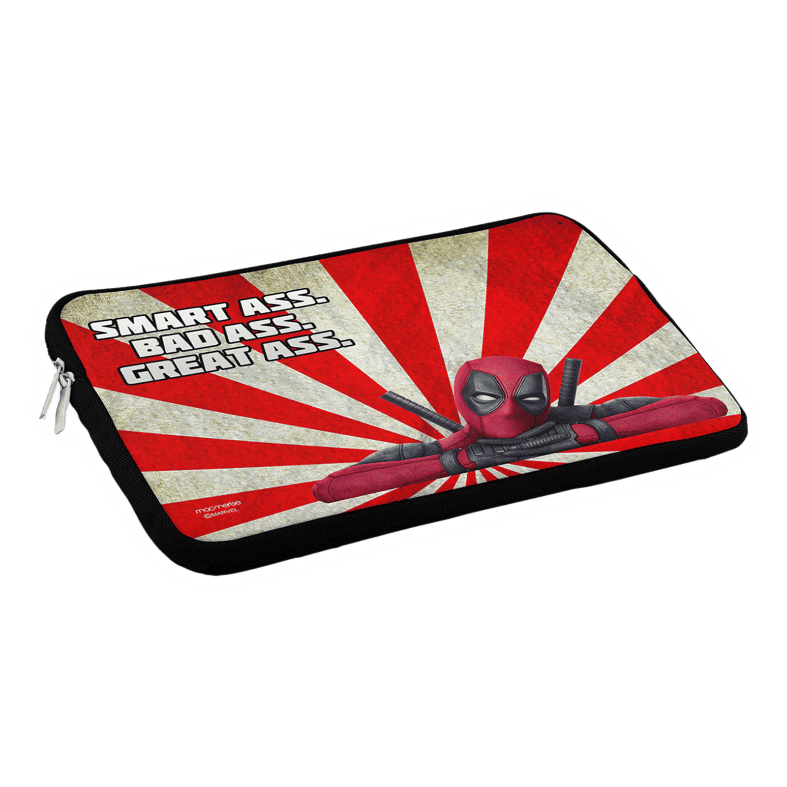 macmerise Smart Ass Deadpool Neoprene Laptop Sleeve for 13 Inch Laptop (Water Resistant, Multi Color)_1