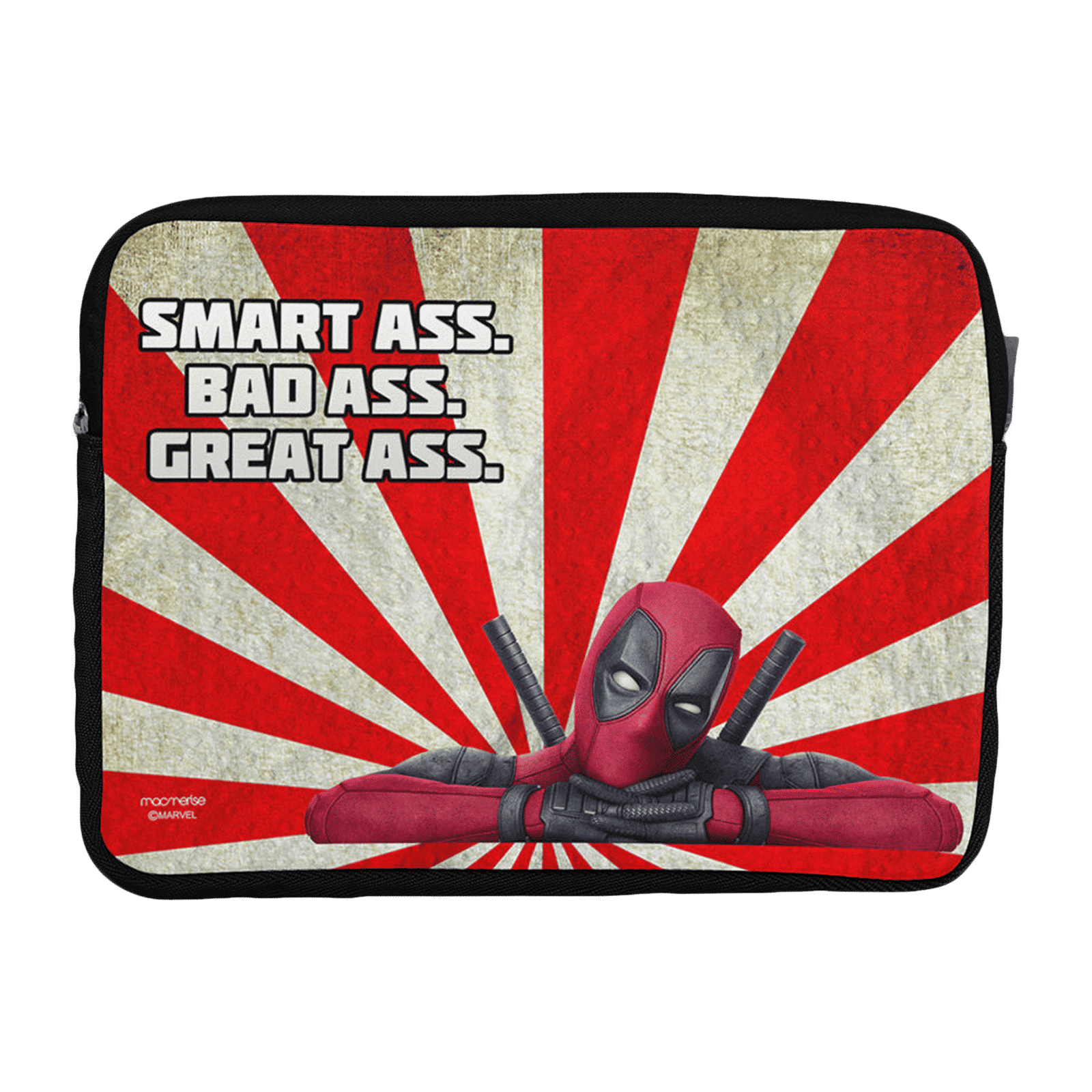 macmerise Smart Ass Deadpool Neoprene Laptop Sleeve for 13 Inch Laptop (Water Resistant, Multi Color)_6