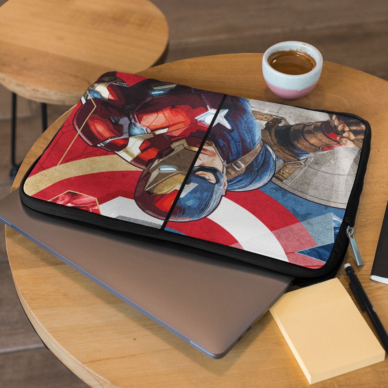 macmerise Man vs Machine Neoprene Laptop Sleeve for 13 Inch Laptop (Water Resistant, Multi Color)_6