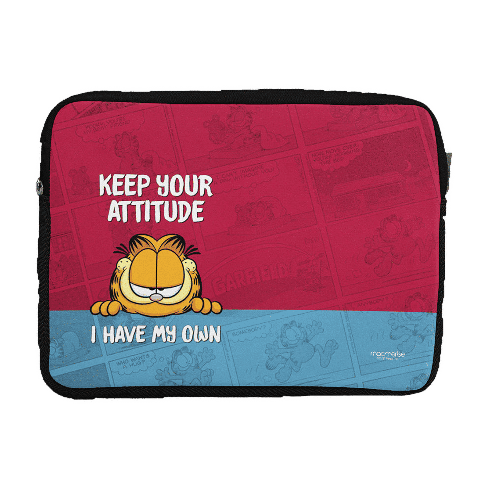 macmerise Attitude Garfield Neoprene Laptop Sleeve for 13 Inch Laptop (Super Sleek & Lightweight, Multi Color)_1