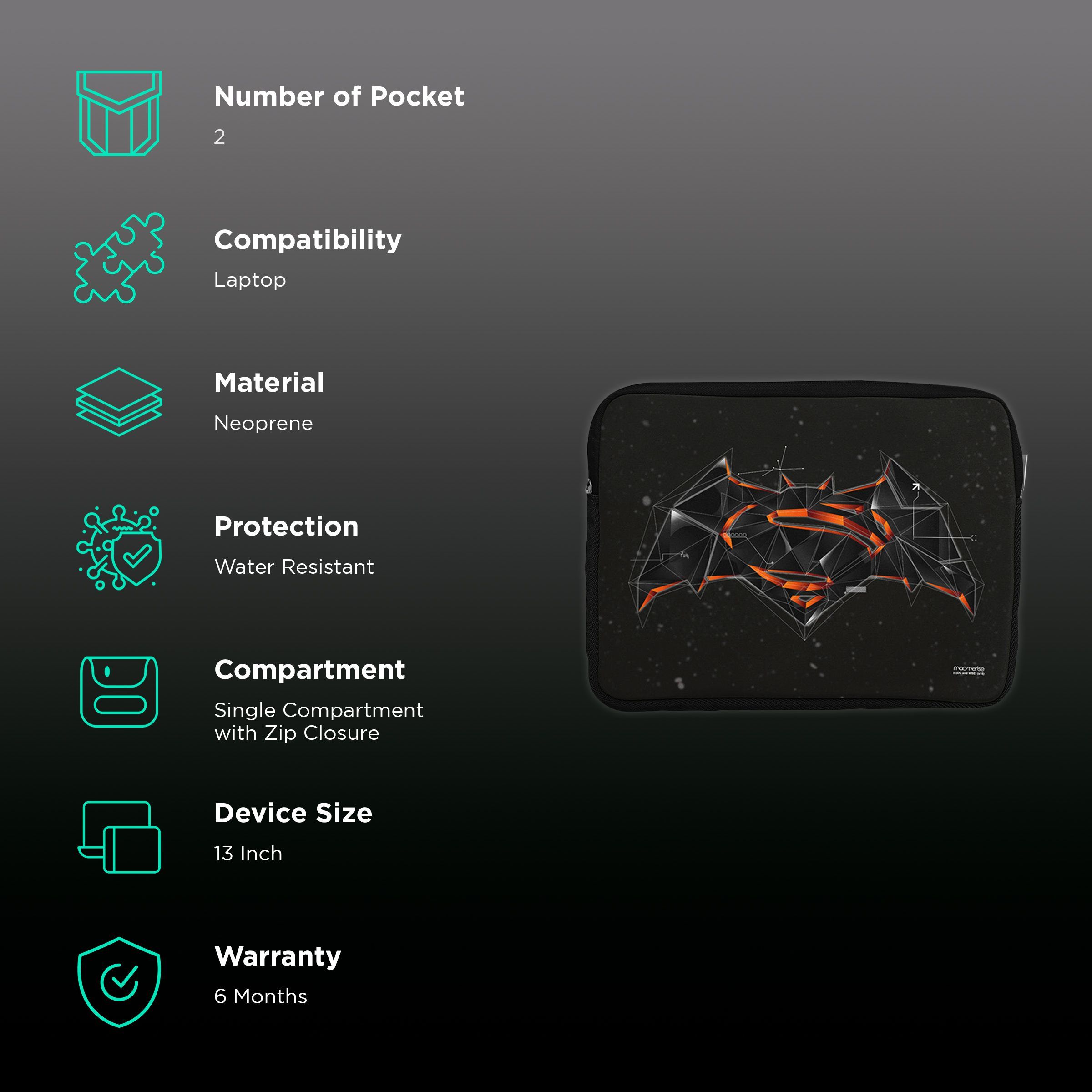 macmerise Bat Super Trace Neoprene Laptop Sleeve for 13 Inch Laptop (Water Resistant, Multi Color) macmerise Bat Super Trace Neoprene Laptop Sleeve for 13 Inch Laptop (Water Resistant, Multi Color)_3