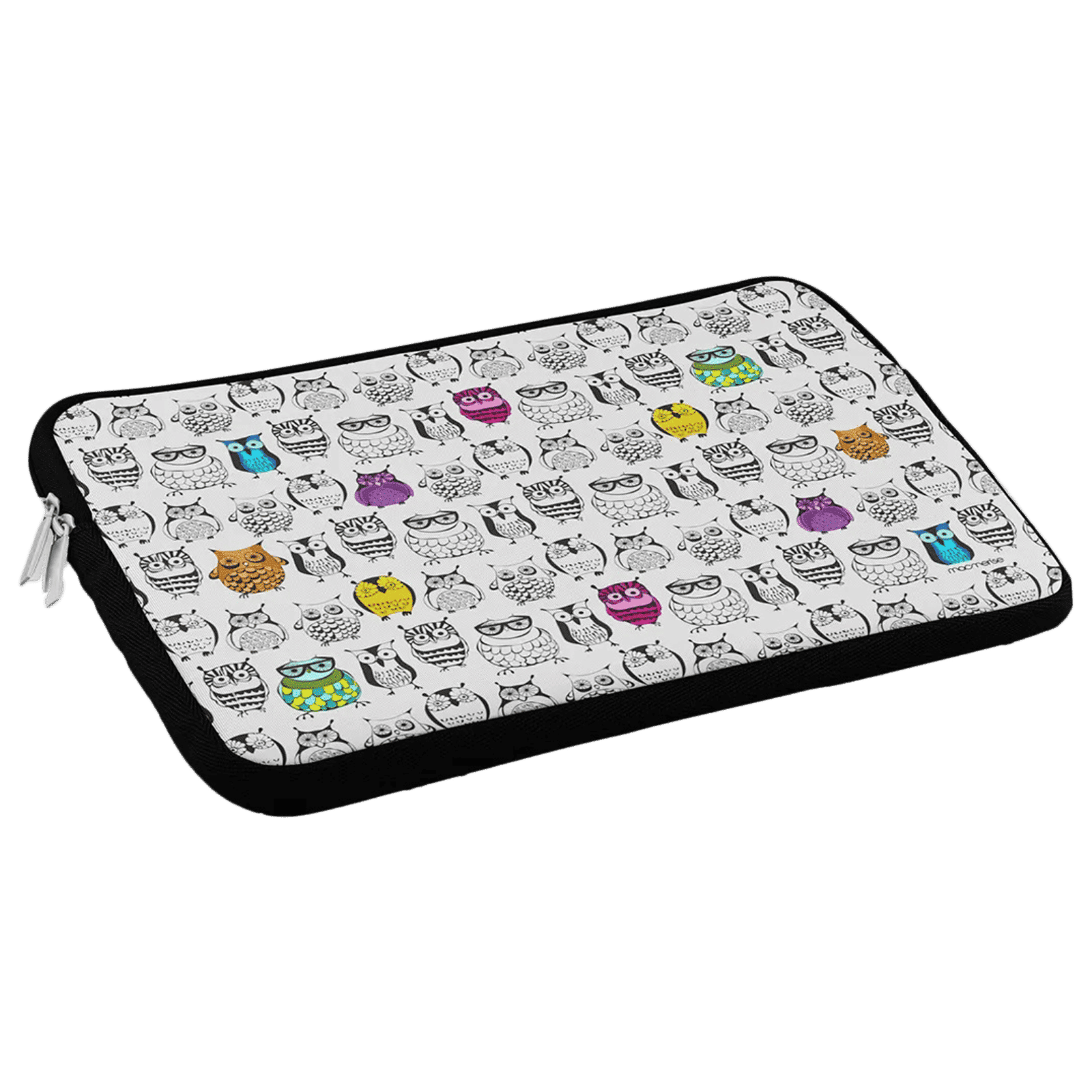 macmerise Owl Art Neoprene Laptop Sleeve for 13 Inch Laptop (Water Resistant, Multi Color)_5