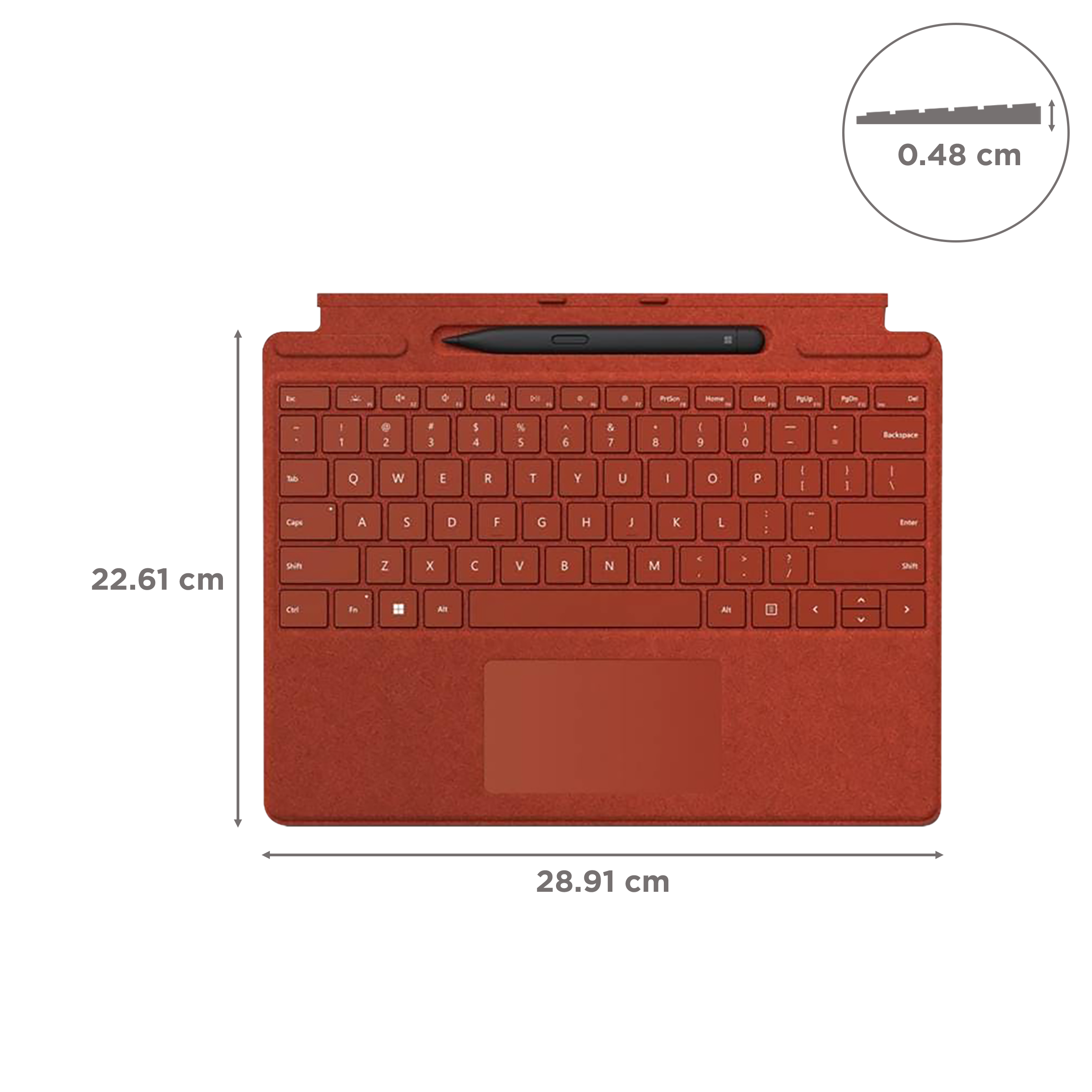 Microsoft Surface Pro Signature Wireless Keyboard with Touchpad (with Slim Pen, Poppy Red)_3