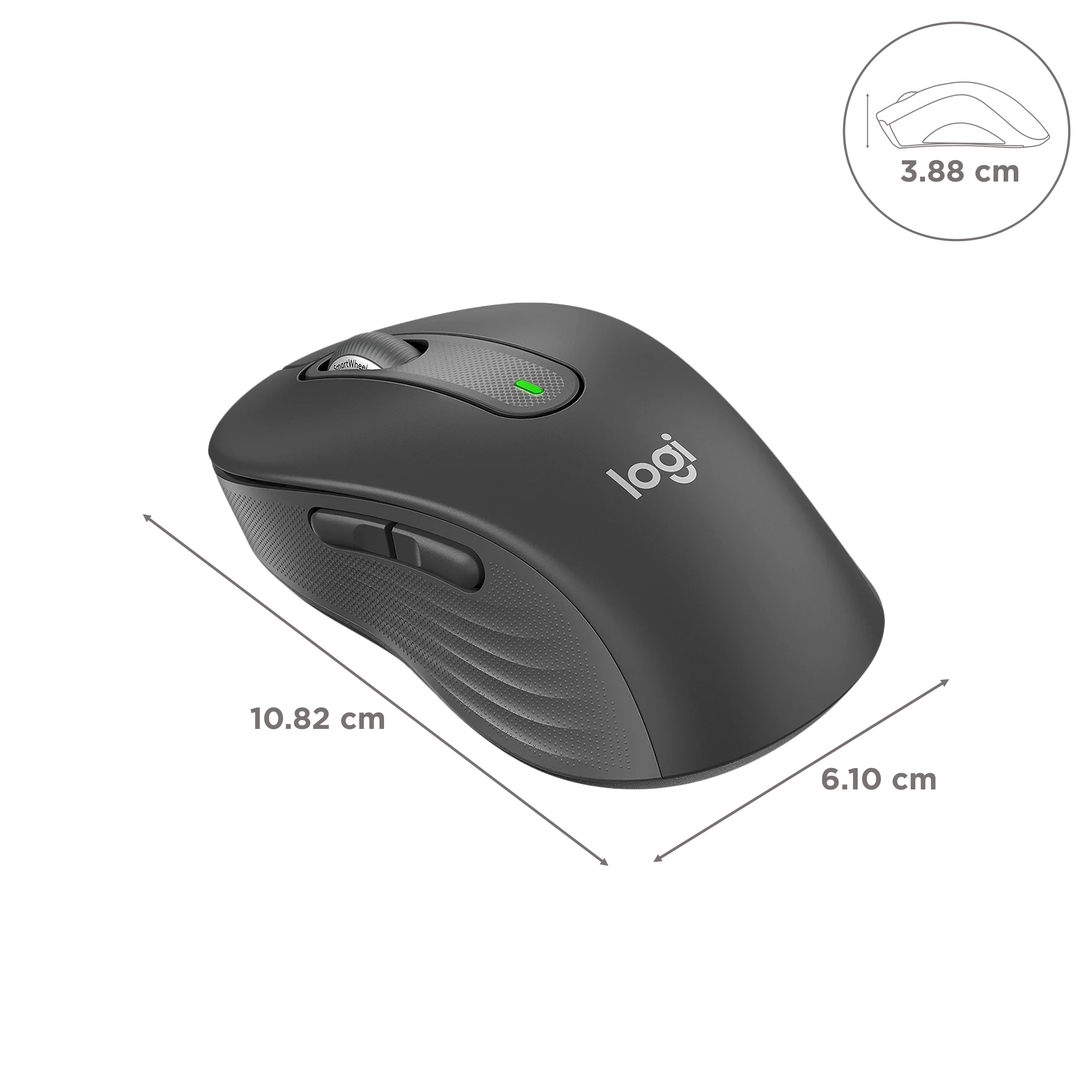 logitech Signature M650 Bluetooth Wireless Optical Performance Mouse (4000 DPI Adjustable, Multi Device Connectivity, Graphite)_3