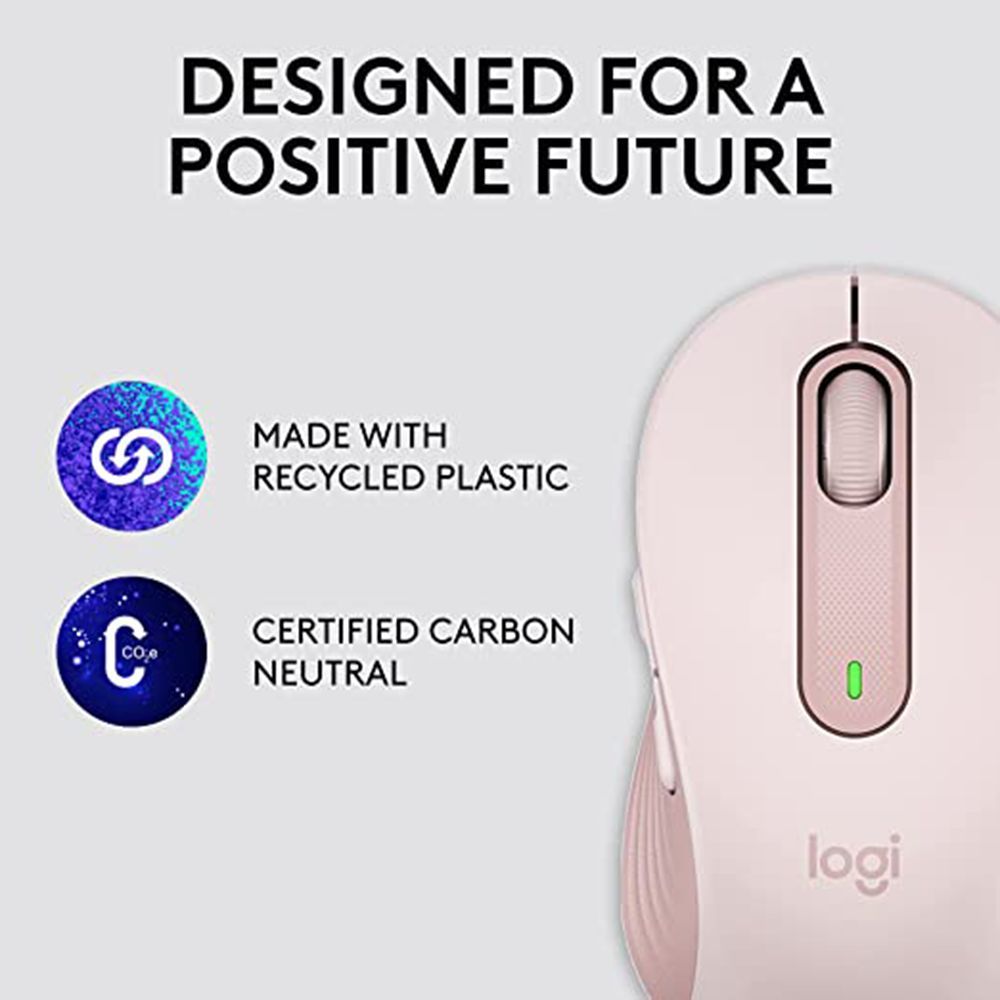logitech Signature M650 Wireless Optical Performance Mouse with Customizable Buttons (4000 DPI Adjustable, Multi Device Connectivity, Rose)_11