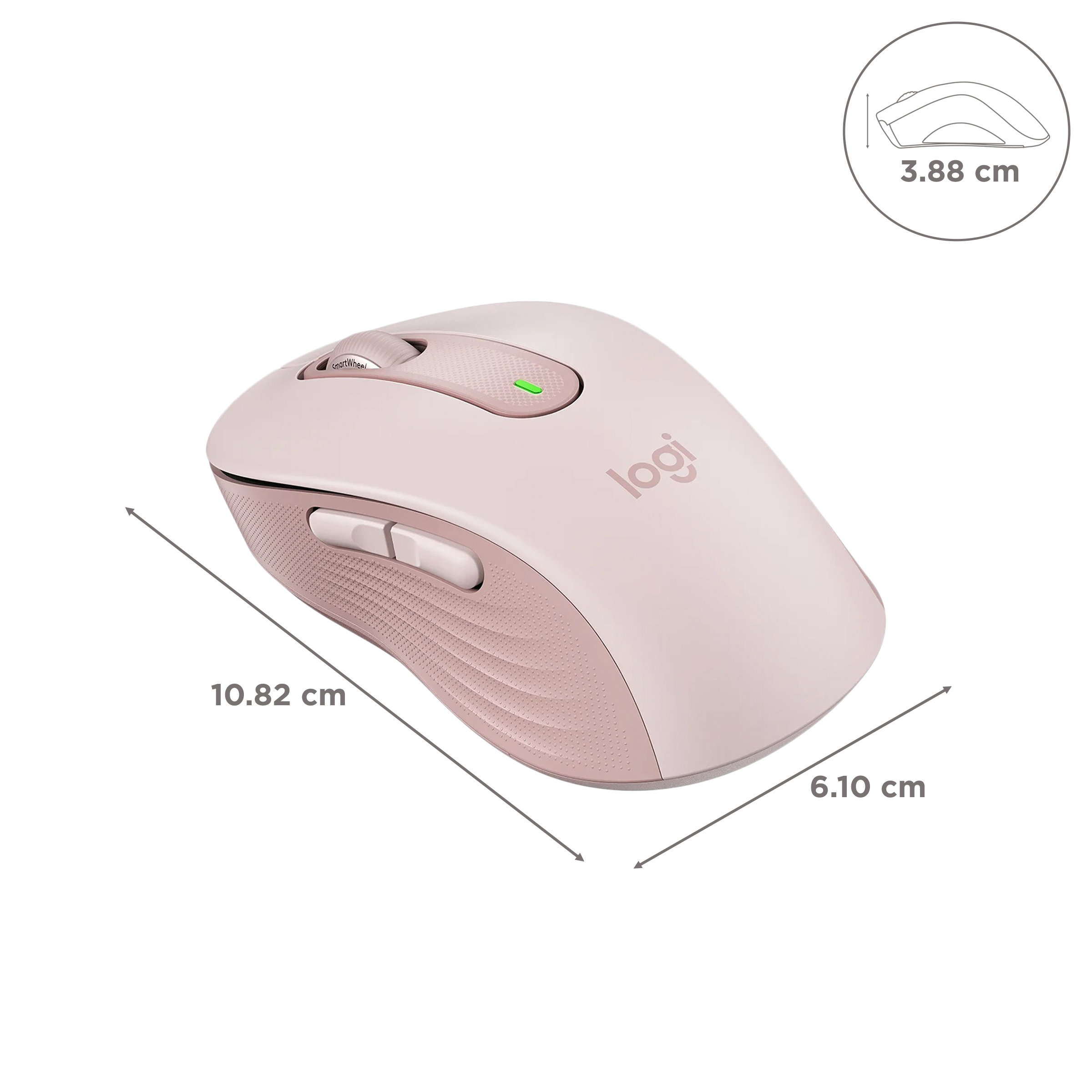 logitech Signature M650 Wireless Optical Performance Mouse with Customizable Buttons (4000 DPI Adjustable, Multi Device Connectivity, Rose)_3