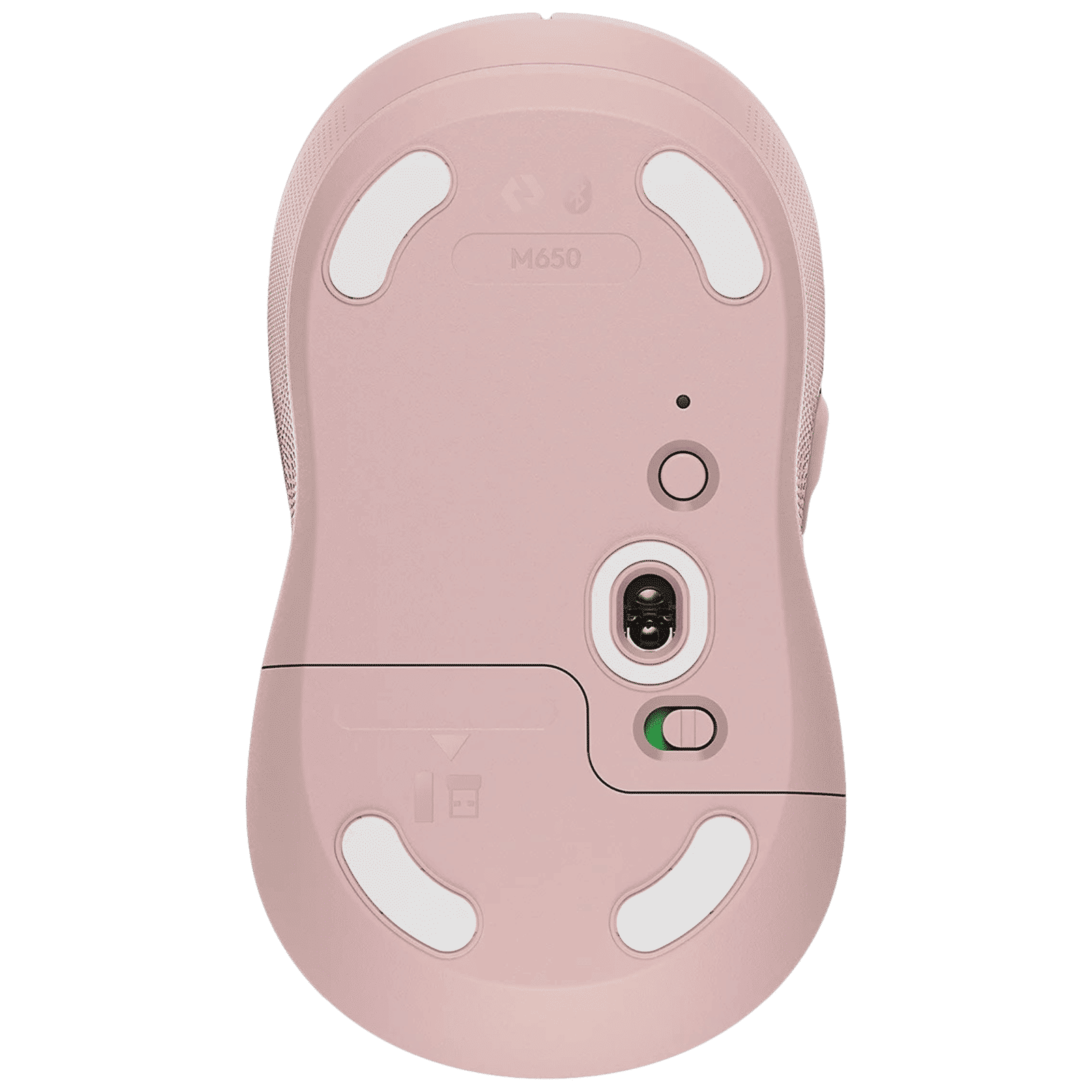 logitech Signature M650 Wireless Optical Performance Mouse with Customizable Buttons (4000 DPI Adjustable, Multi Device Connectivity, Rose)_7