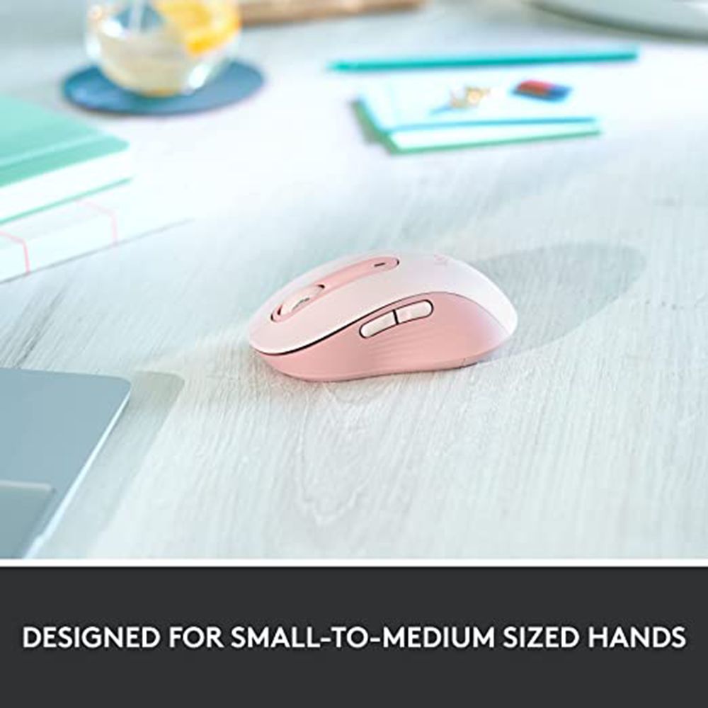 logitech Signature M650 Wireless Optical Performance Mouse with Customizable Buttons (4000 DPI Adjustable, Multi Device Connectivity, Rose)_8