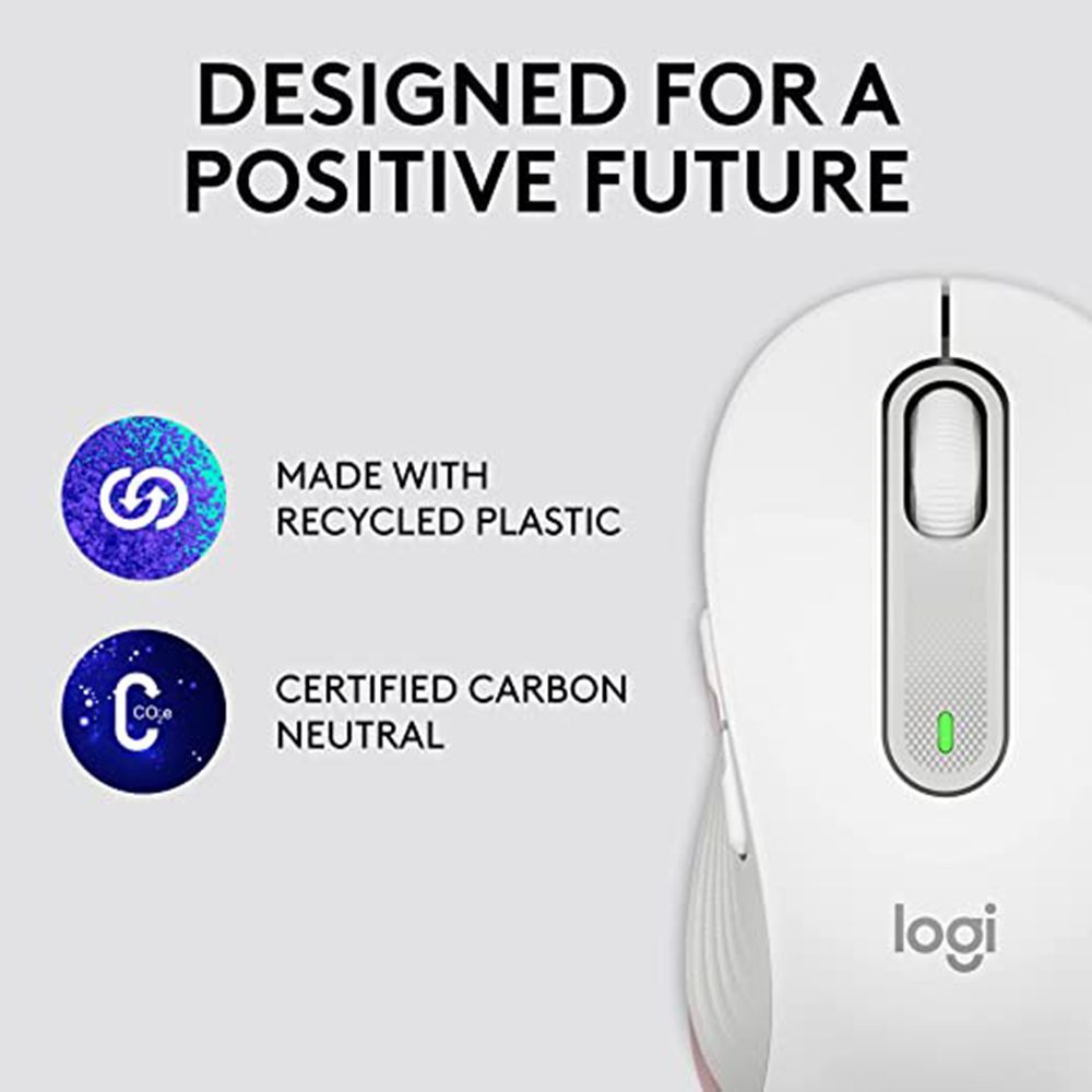 logitech Signature M650 Wireless Optical Performance Mouse with Customizable Buttons (4000 DPI Adjustable, Multi Device Connectivity, Off White)_11