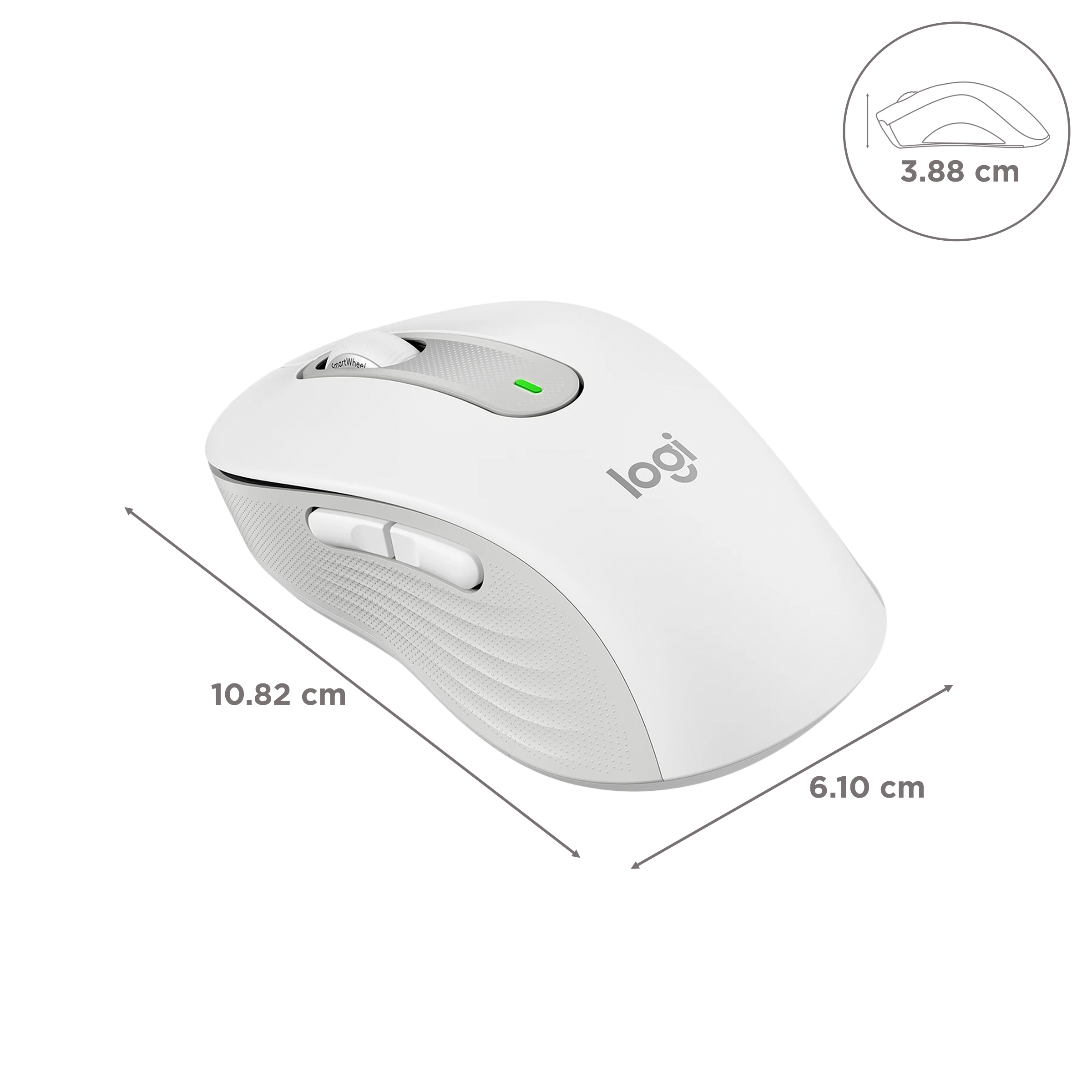 logitech Signature M650 Wireless Optical Performance Mouse with Customizable Buttons (4000 DPI Adjustable, Multi Device Connectivity, Off White)_3