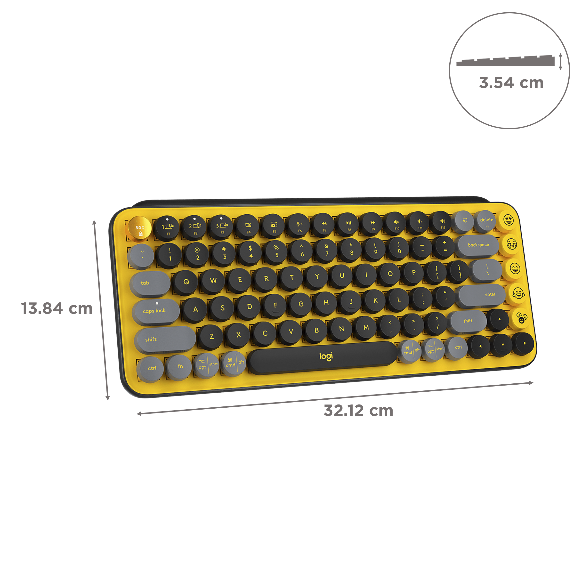 logitech POP Keys Bluetooth 5.1 Wireless Keyboard with Multi Device Connectivity (50 Million Keystrokes, Blast)_3