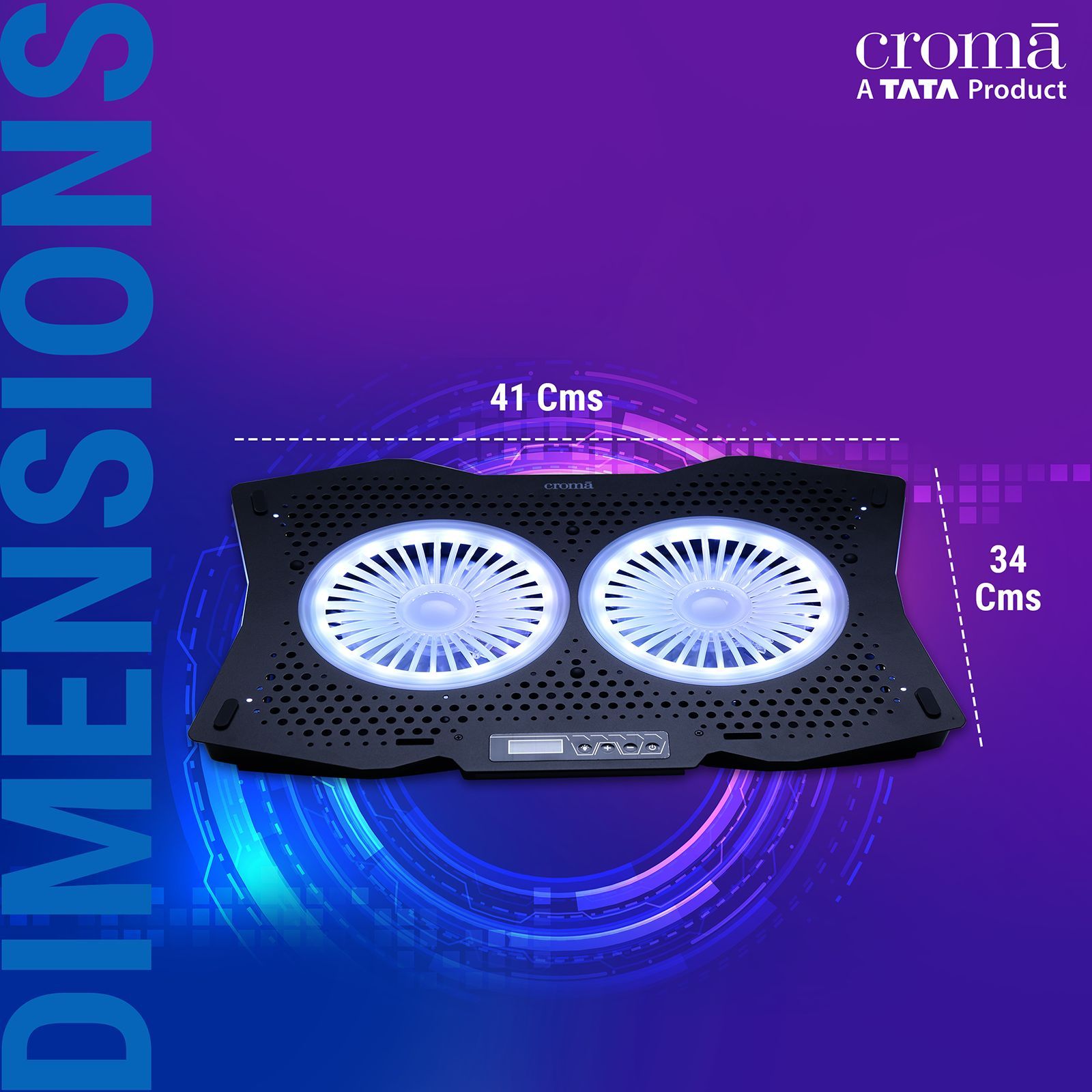 Croma DCX-AA4 Cooling Pad for Laptops upto 18 Inch (RGB LED, Black)_12