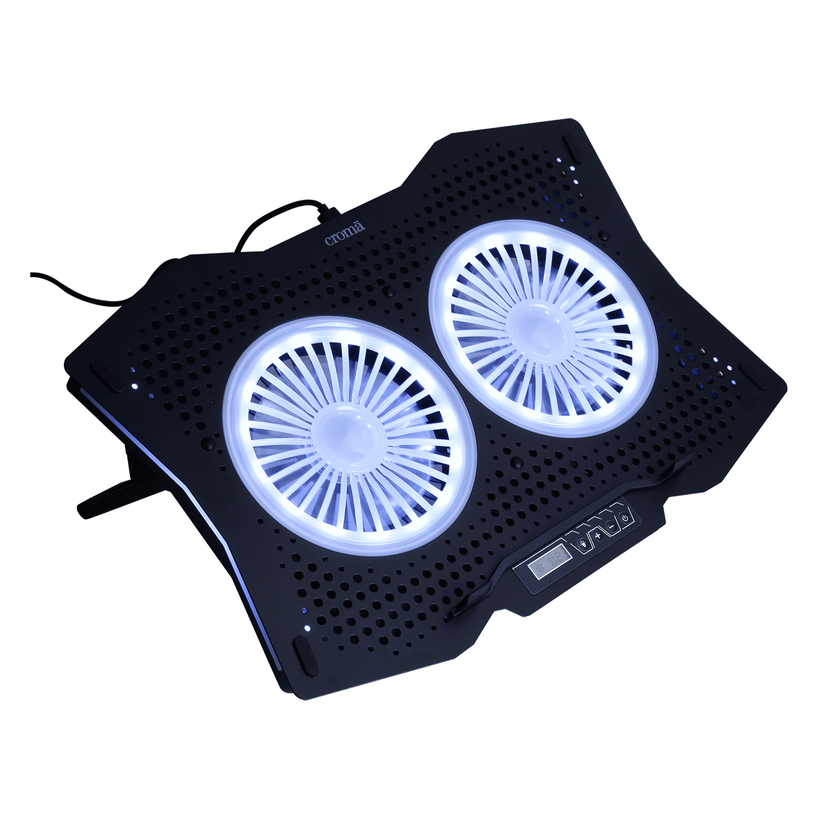 Croma DCX-AA4 Cooling Pad for Laptops upto 18 Inch (RGB LED, Black)_2