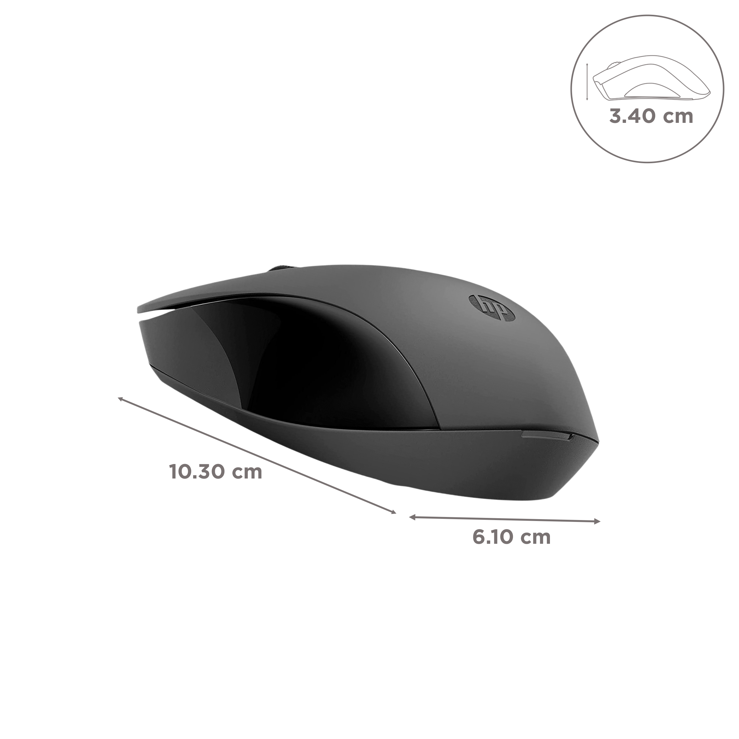 HP 150 Wireless Optical Mouse (1600 DPI, Ergonomic Design, Black)_3