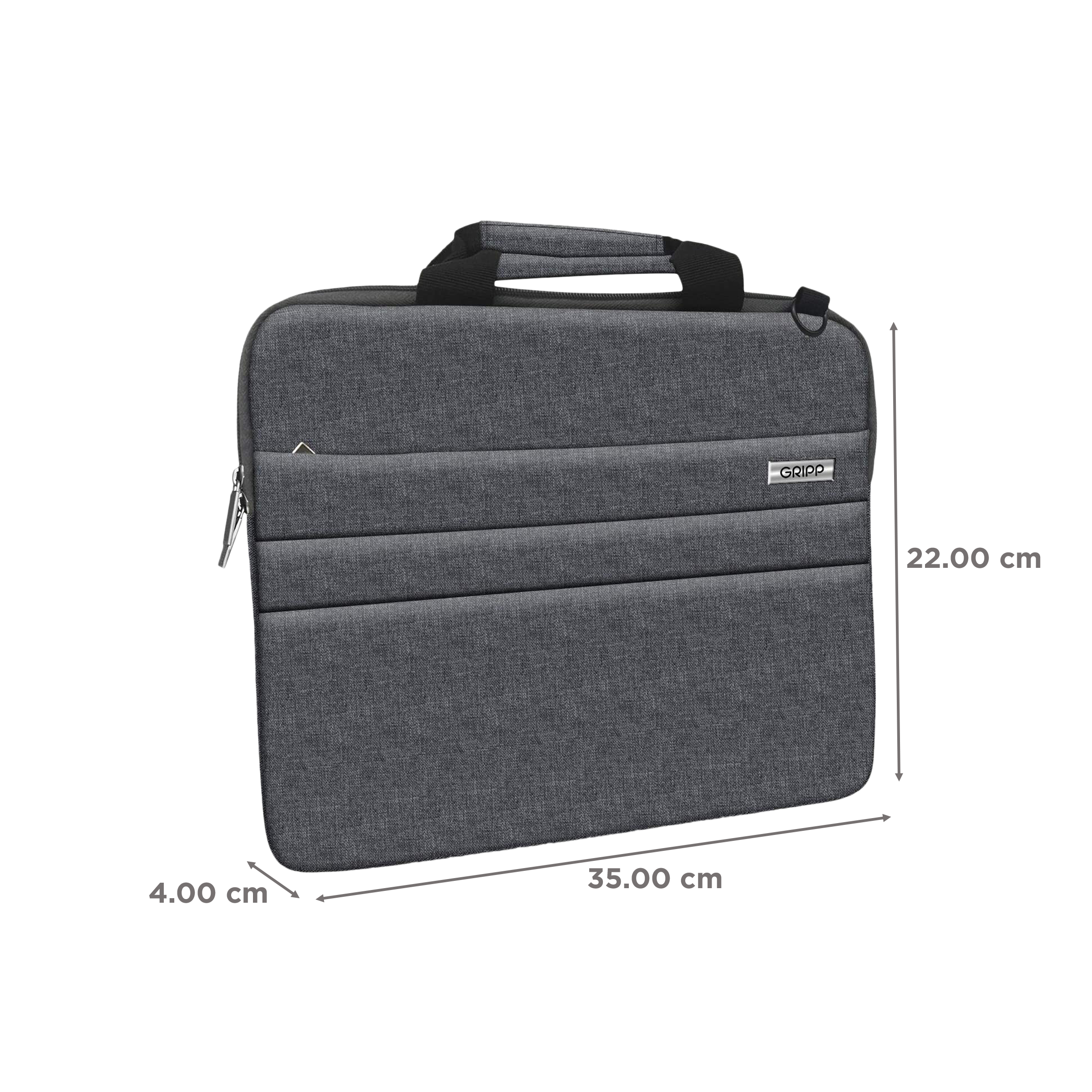 GRIPP Lecon Polyurethane Leather, Velvet Laptop Sleeve for 13.3 & 14 Inch Laptop (Water Repellent, Grey)_2