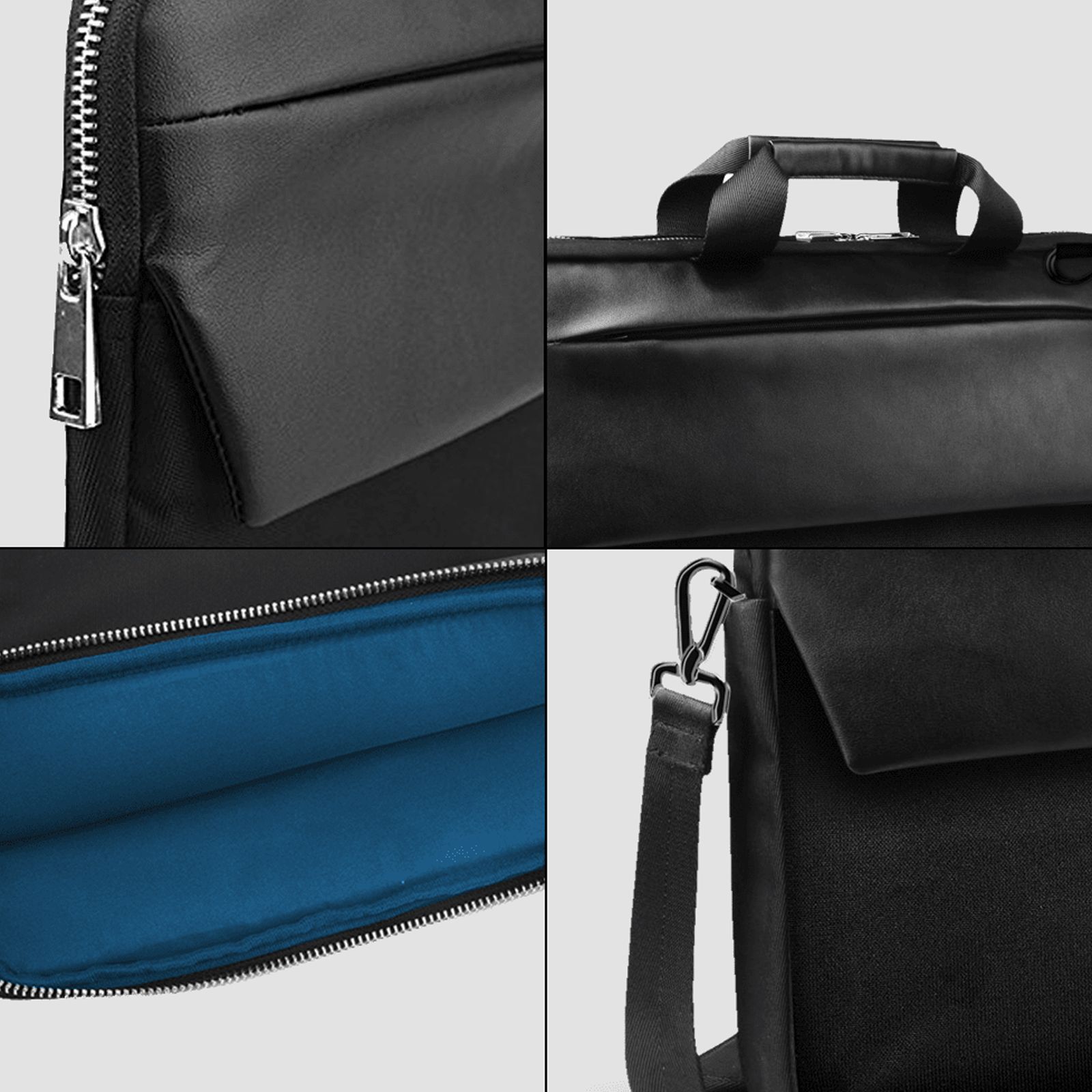 GRIPP Hugo Polyurethane, Nylon, Velvet Laptop Sling Bag for 13.3 & 14 Inch Laptop (Water Repellent, Black)_9