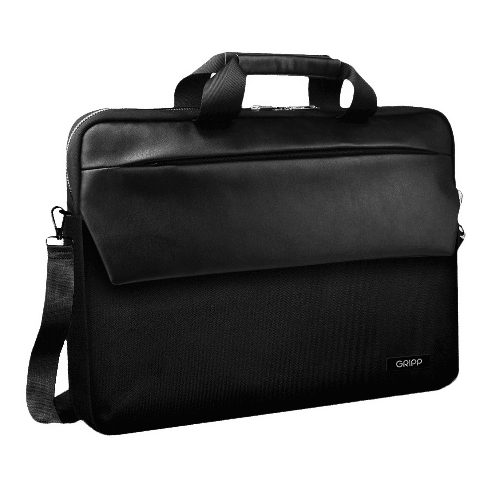 GRIPP Hugo Polyurethane, Nylon, Velvet Laptop Sling Bag for 13.3 & 14 Inch Laptop (Water Repellent, Black)_11