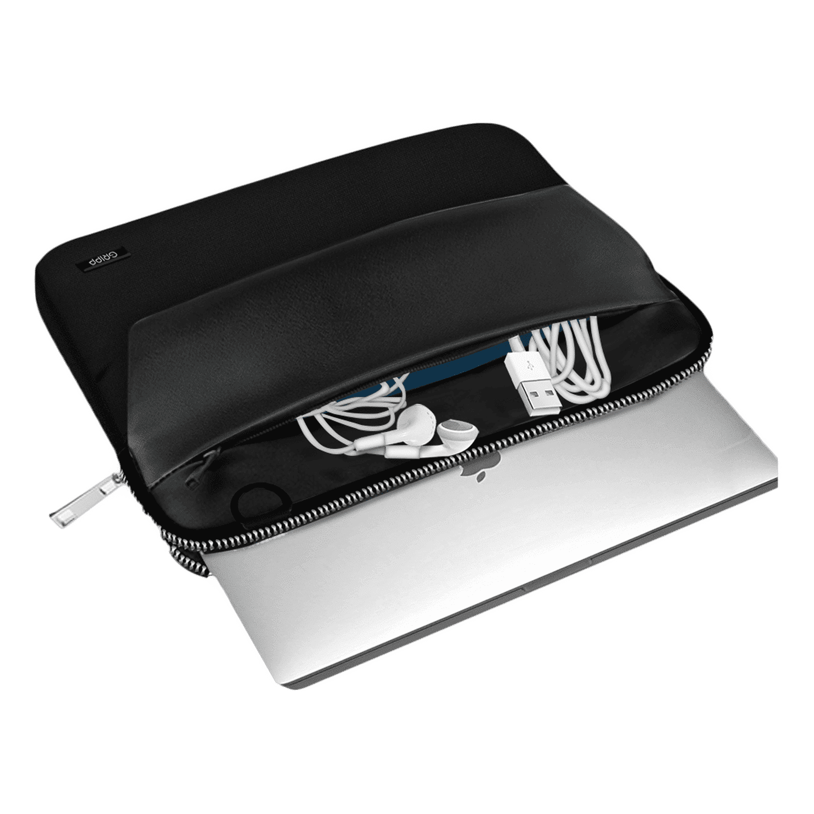 GRIPP Hugo Polyurethane, Nylon, Velvet Laptop Sling Bag for 13.3 & 14 Inch Laptop (Water Repellent, Black)_4