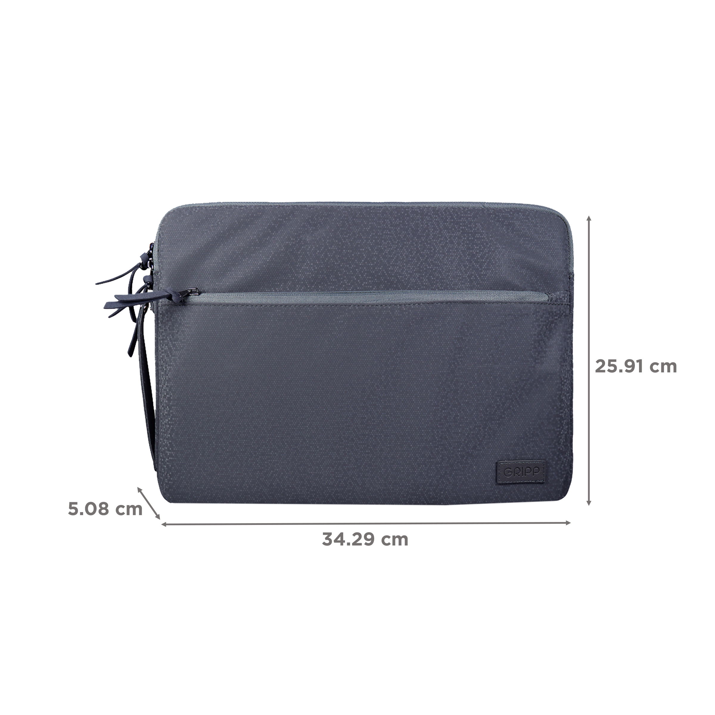 GRIPP Cello Slim Fabric, TPU Laptop Sleeve for 13.3 & 14 Inch Laptop (Water Repellent, Grey) GRIPP Cello Slim Fabric, TPU Laptop Sleeve for 13.3 & 14 Inch Laptop (Water Repellent, Grey)_2