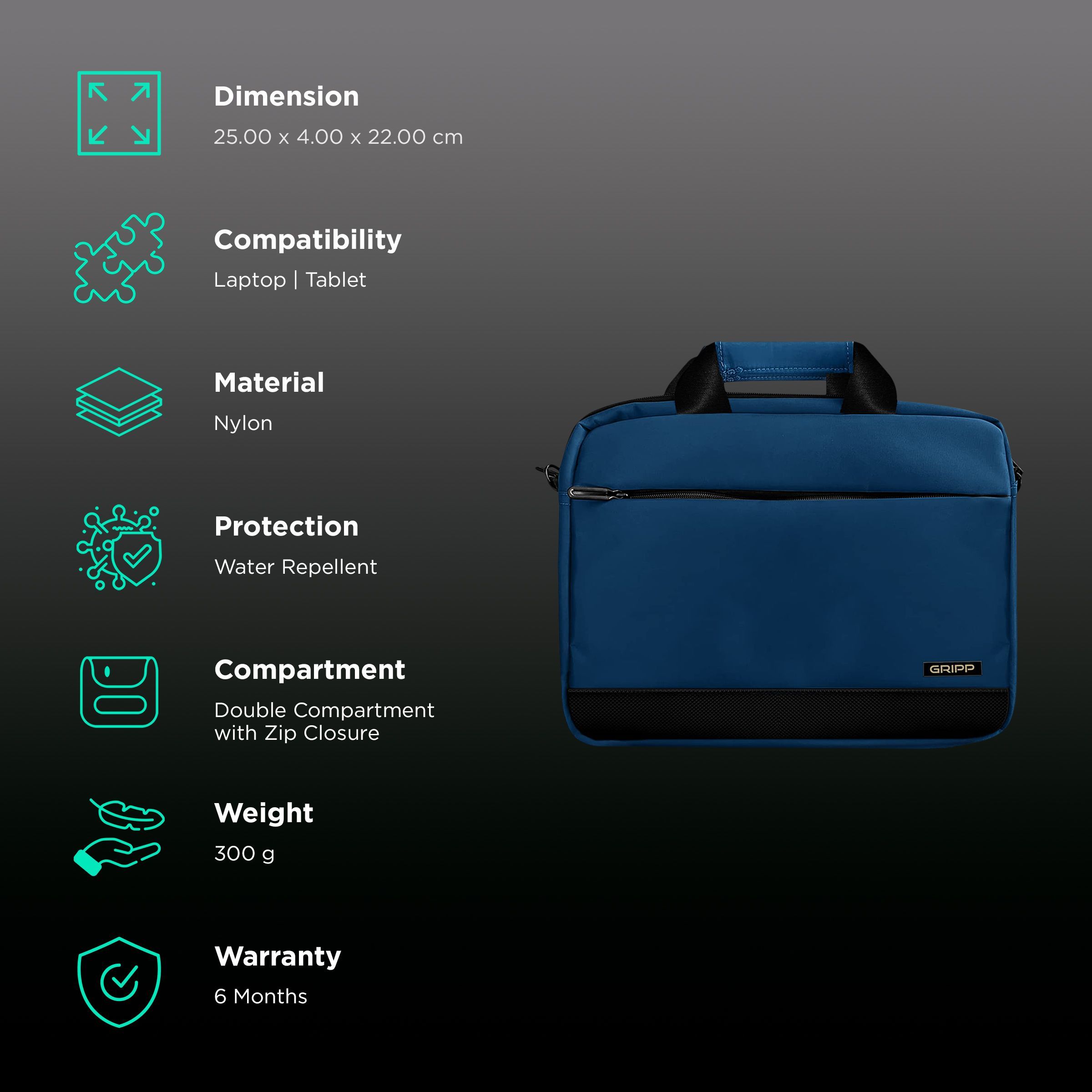 GRIPP Bolt Nylon Laptop Sling Bag for 13.3 & 14 Inch Laptop (Water Repellent, Green) GRIPP Bolt Nylon Laptop Sling Bag for 13.3 & 14 Inch Laptop (Water Repellent, Green)_3