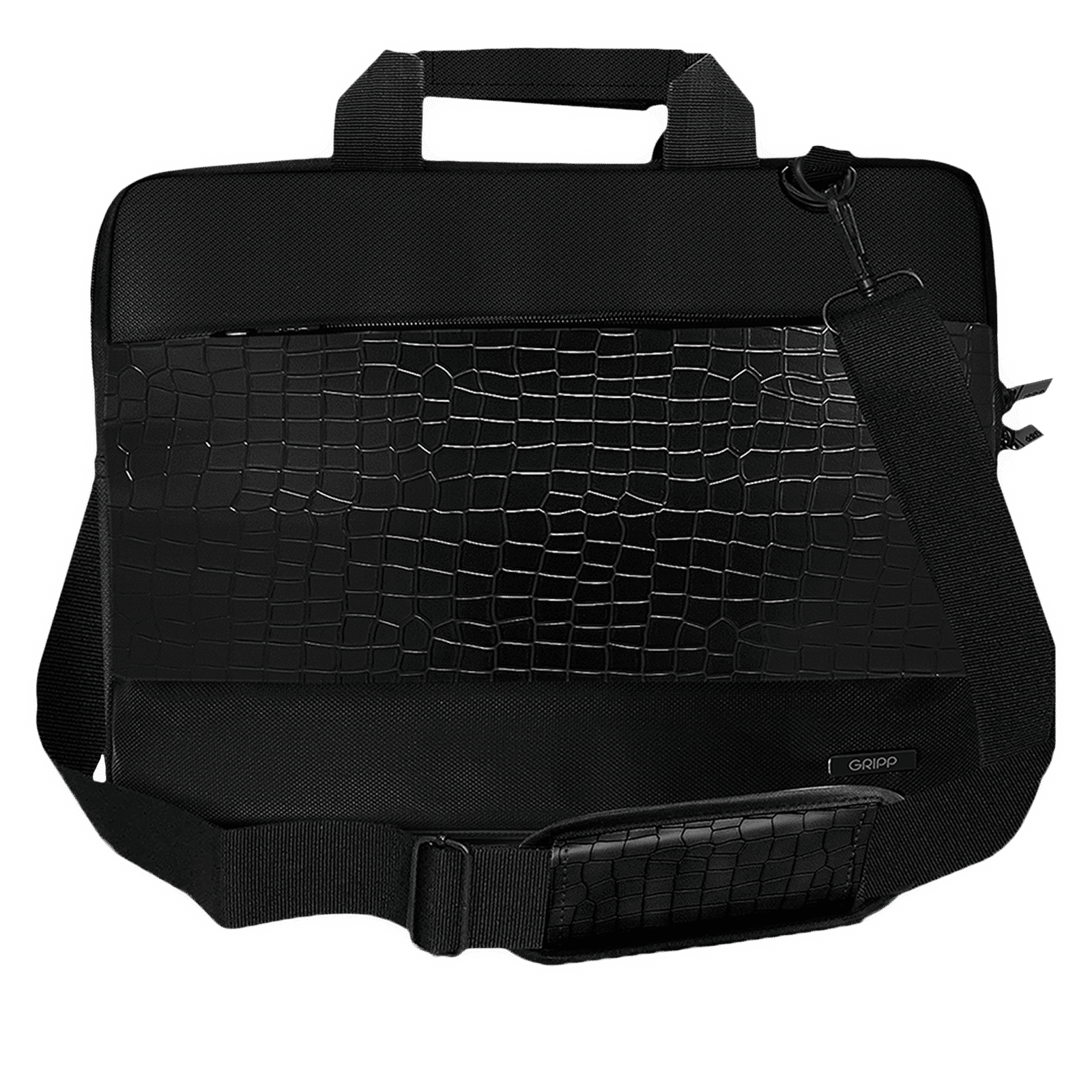 GRIPP Croc Compact Nylon Laptop Sling Bag for 13.3 & 14 Inch Laptop (Water Repellent, Black)_5