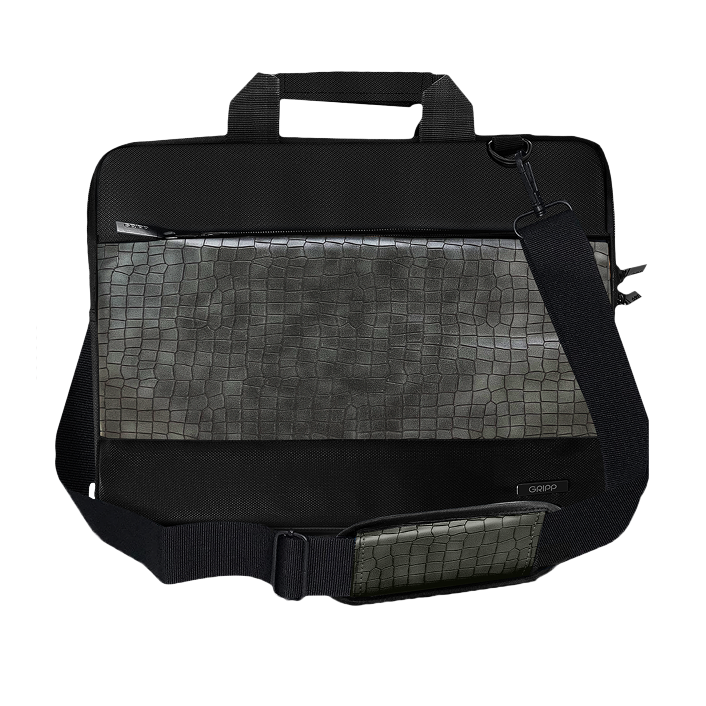 GRIPP Croc Compact Nylon Laptop Sling Bag for 13.3 & 14 Inch Laptop (Water Repellent, Green)_5